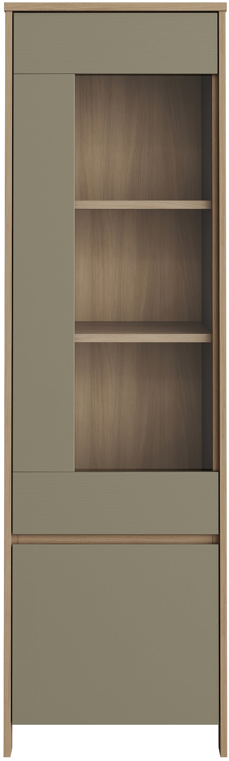Home affaire Vitrine »Stranda, Hochschrank im Scandi-Style, moderne Glasvitrine«, Rahmenoptik, ausreichend Stauraum, vielseitig einsetzbar, 58 cm breit