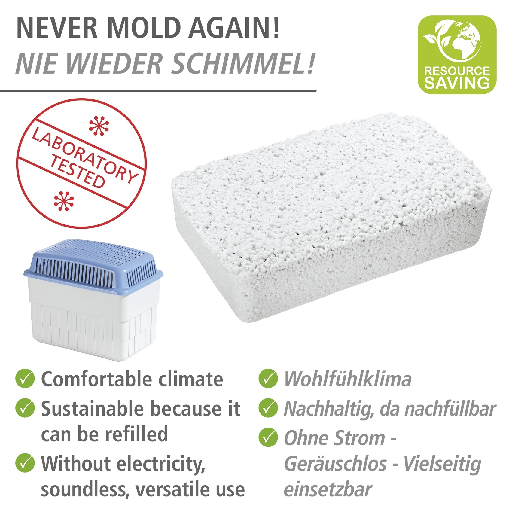 WENKO Raumentfeuchter-Nachfüllpack »Lavendelduft« Packung, 3 Stk. tlg. 3-er Set Nachfüllpack für Raumentfeuchter, geräuschlos, ohne Strom