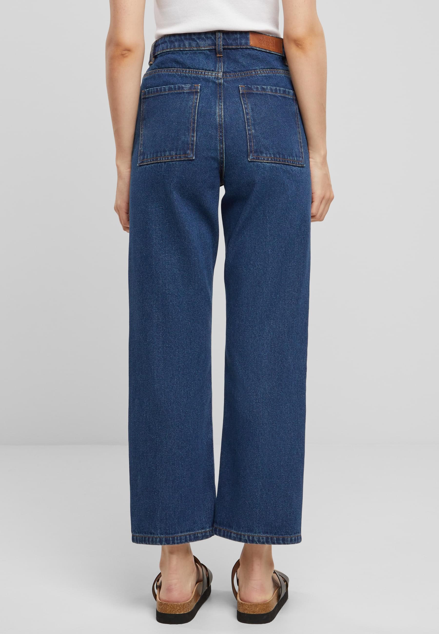 URBAN CLASSICS Bequeme Jeans »Urban Classics Damen Ladies Cropped Straight Leg Denim Pants«