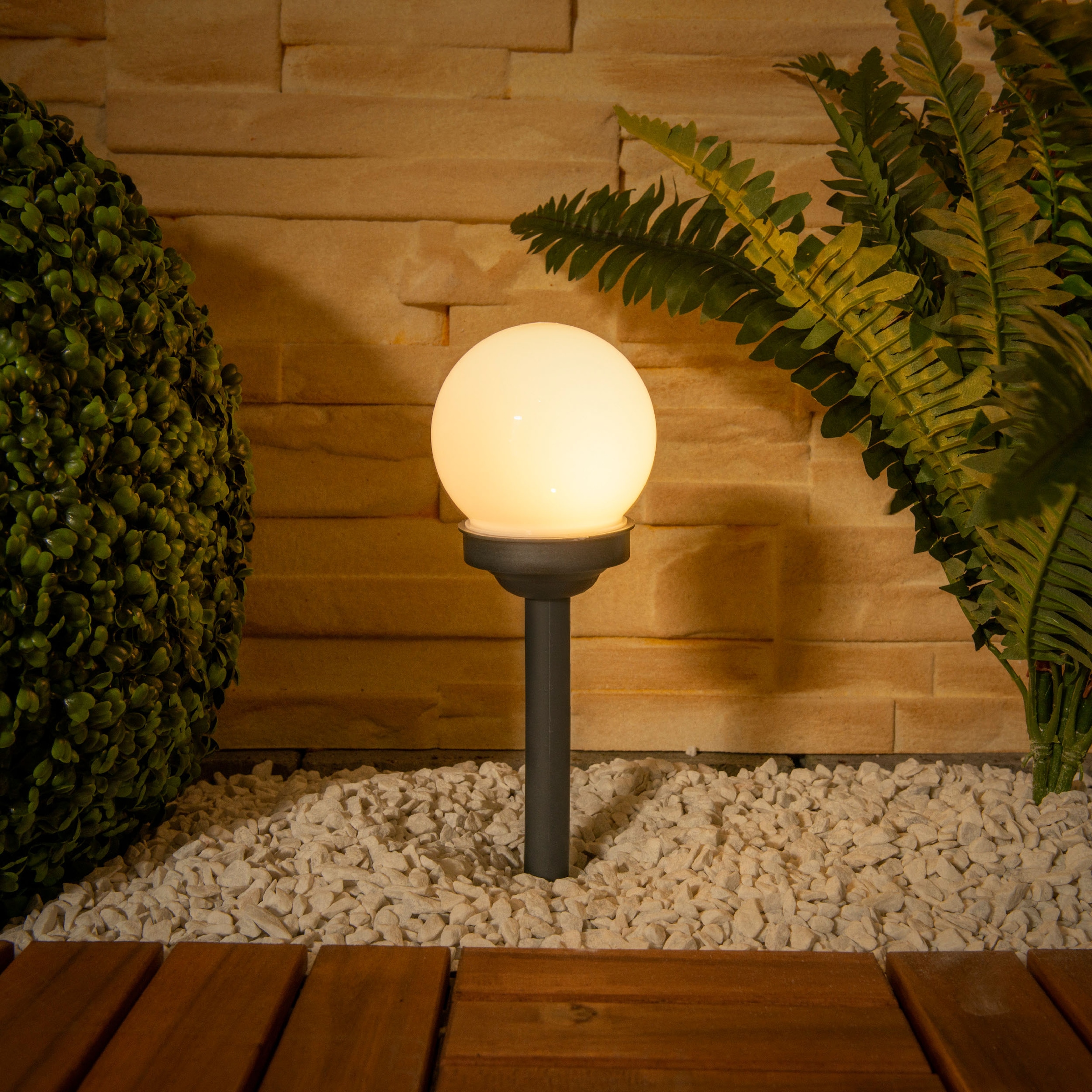 my home LED Gartenleuchte ca 1 d: 8h, geladen 10cm flammig-flammig, kaufen »Ground Kunststoff, Set, BAUR | 8er Spikes«, anthrazit, Leuchtdauer