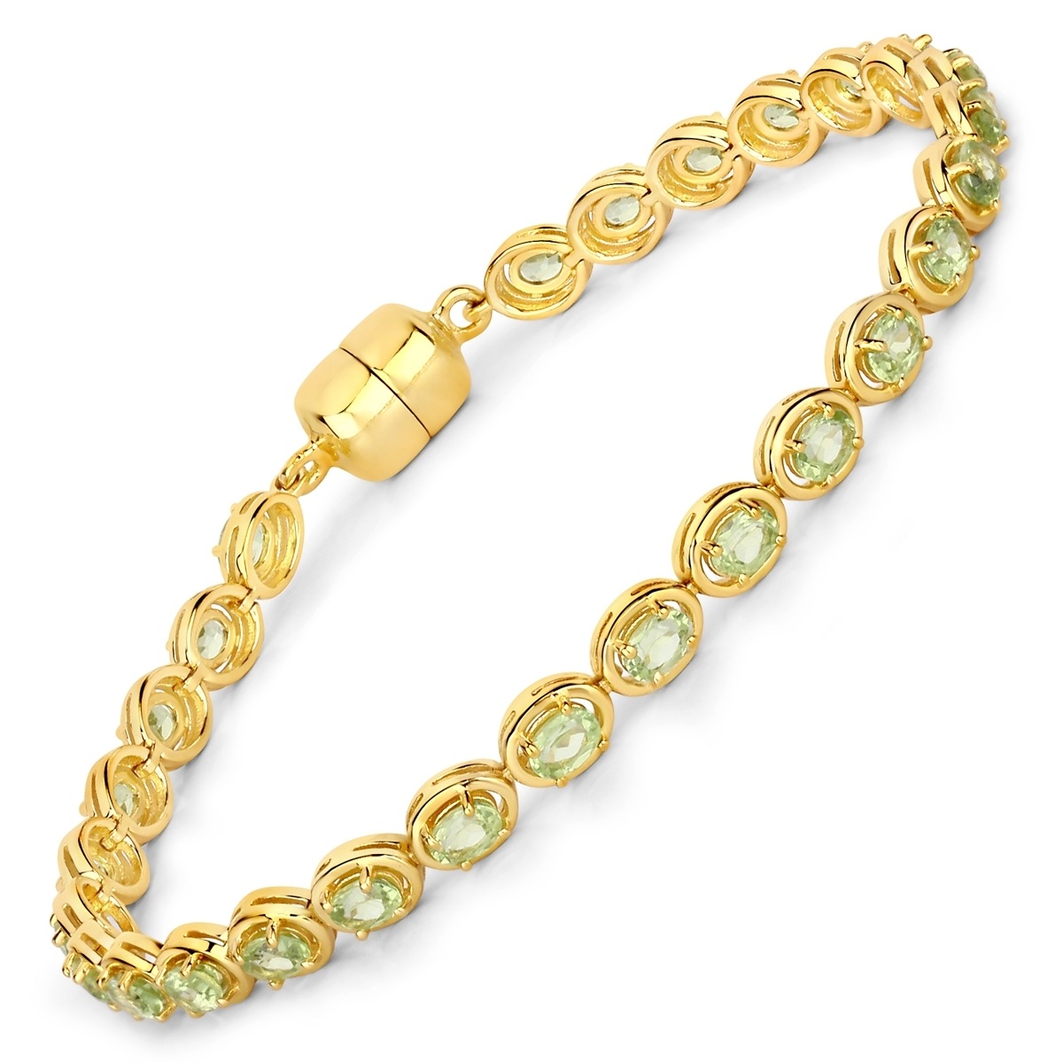 Armband RAFAELA DONATA "K23", gelbgold, grün, Armbänder, Damen, Armband, aus Sterling Silber