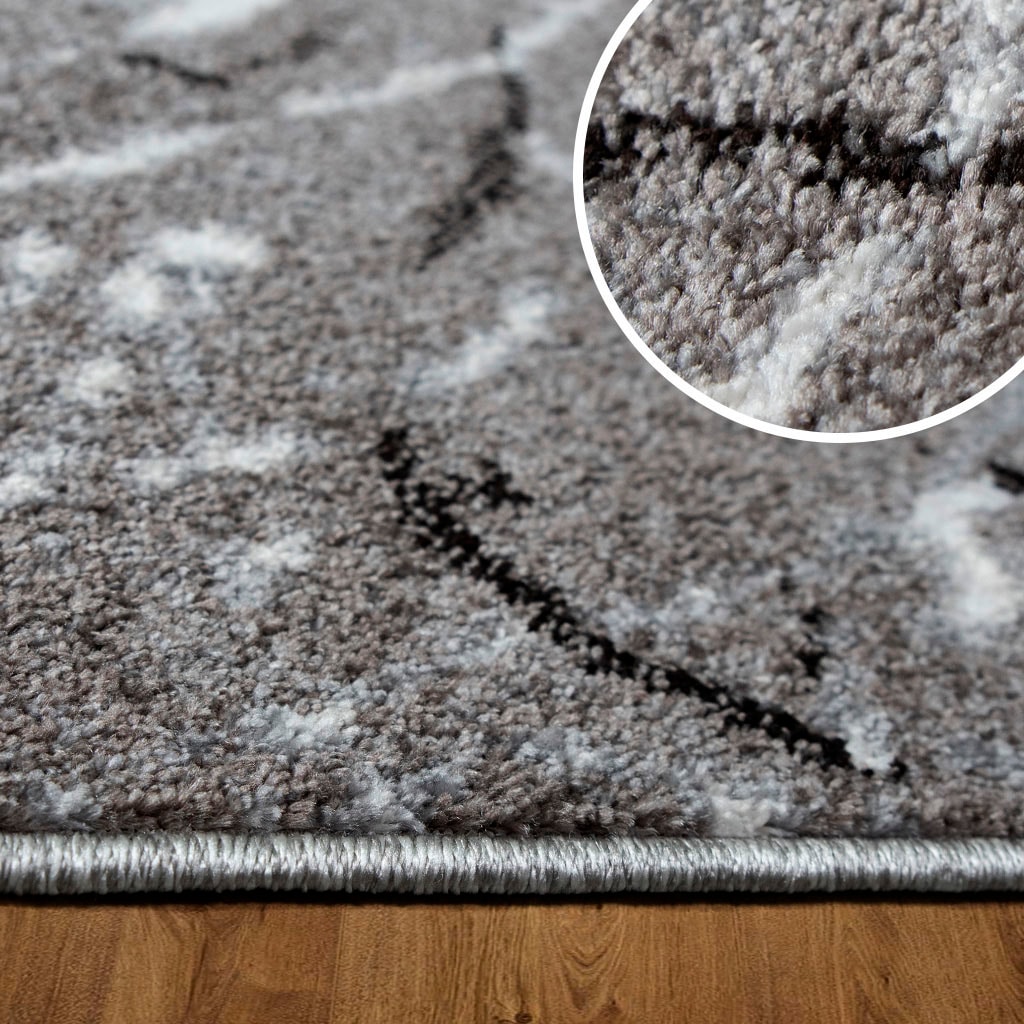 my home Teppich »Tjara«, rechteckig, 9 mm Höhe, Marmor-Design, mit besonders weichem Flor, Kurzflor, dichte Qualität