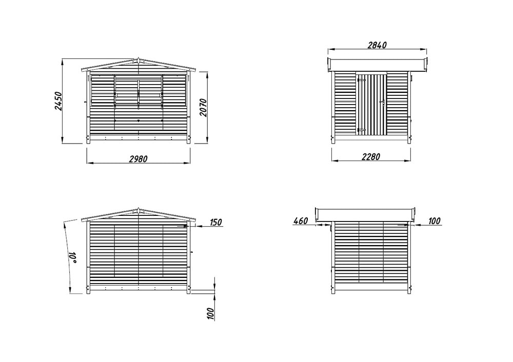 Palmako Gartenhaus »Marian, klappbarer Marktstand« verschiedene Farben