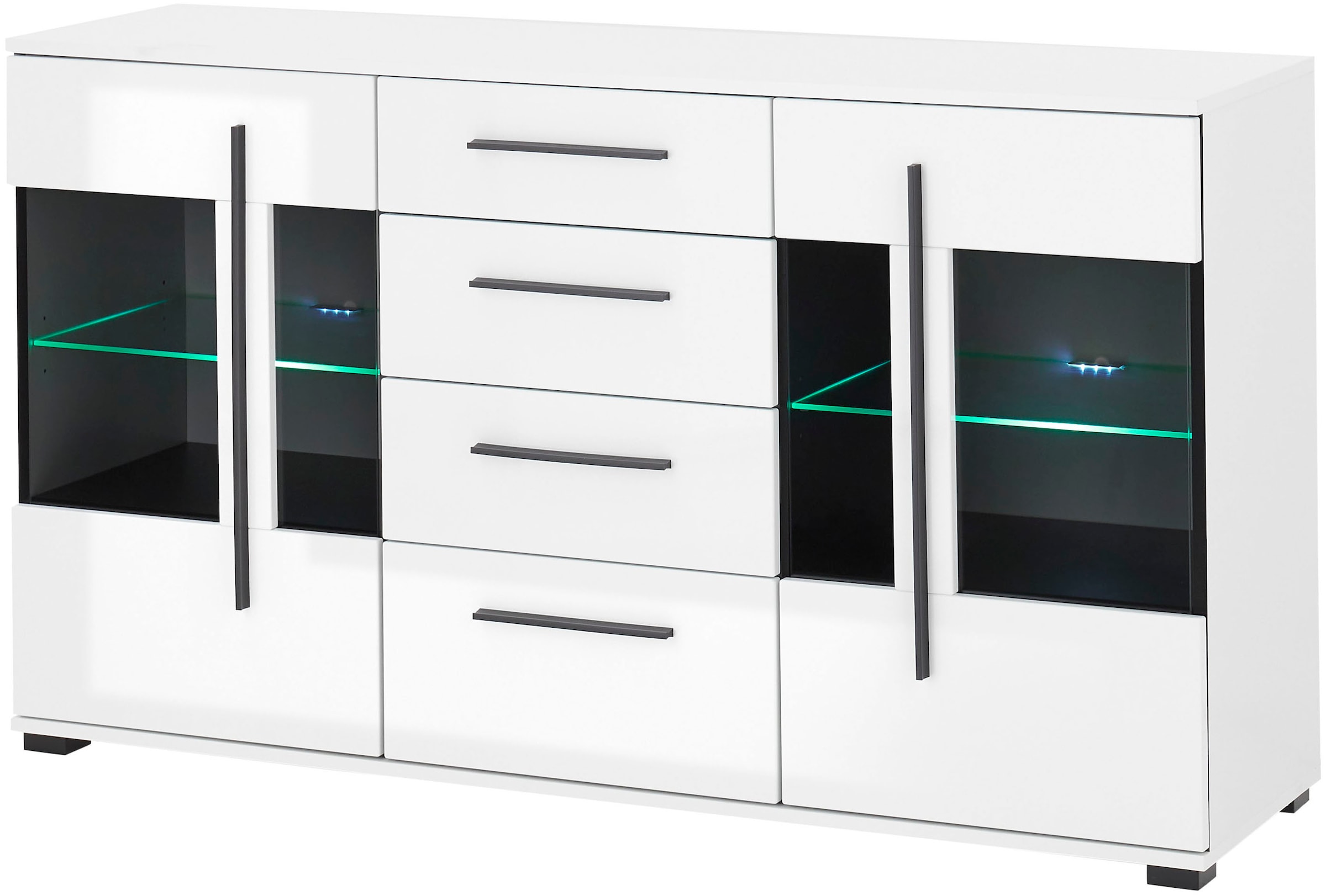 INOSIGN Sideboard »Cantara, moderner Schrank, Kommode in Eiche Evoke oder weiß«, schwarze Stangengriffe, ausreichend Stauraum, vielseitig einsetzbar
