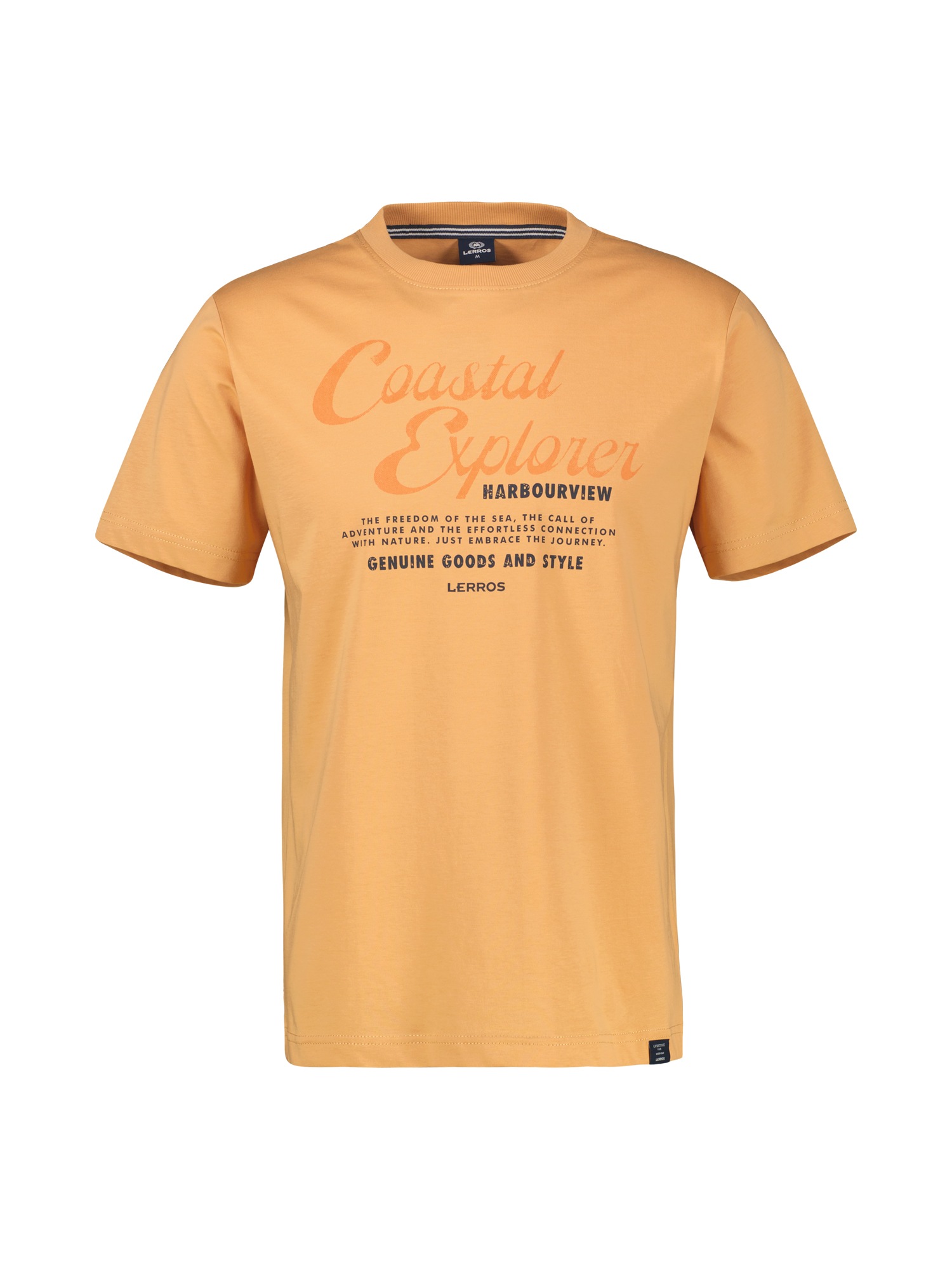 T-Shirt LERROS "T-Shirt aus 100 % Baumwolle, große Größen", Damen, Gr. 3XL, dull peach, 100% Baumwolle, Rundhals, Shirts T-Shirt