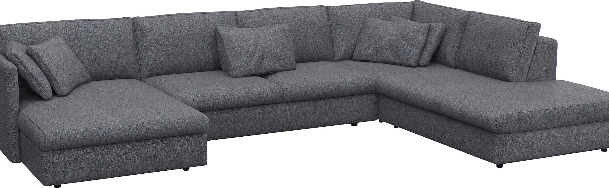 FLEXLUX Wohnlandschaft »Lovane, u-Form, bequem und komfortabel«, Weich & anschmiegsam, große Sitztiefe auf Kaltschaum, Dekokissen inkl.