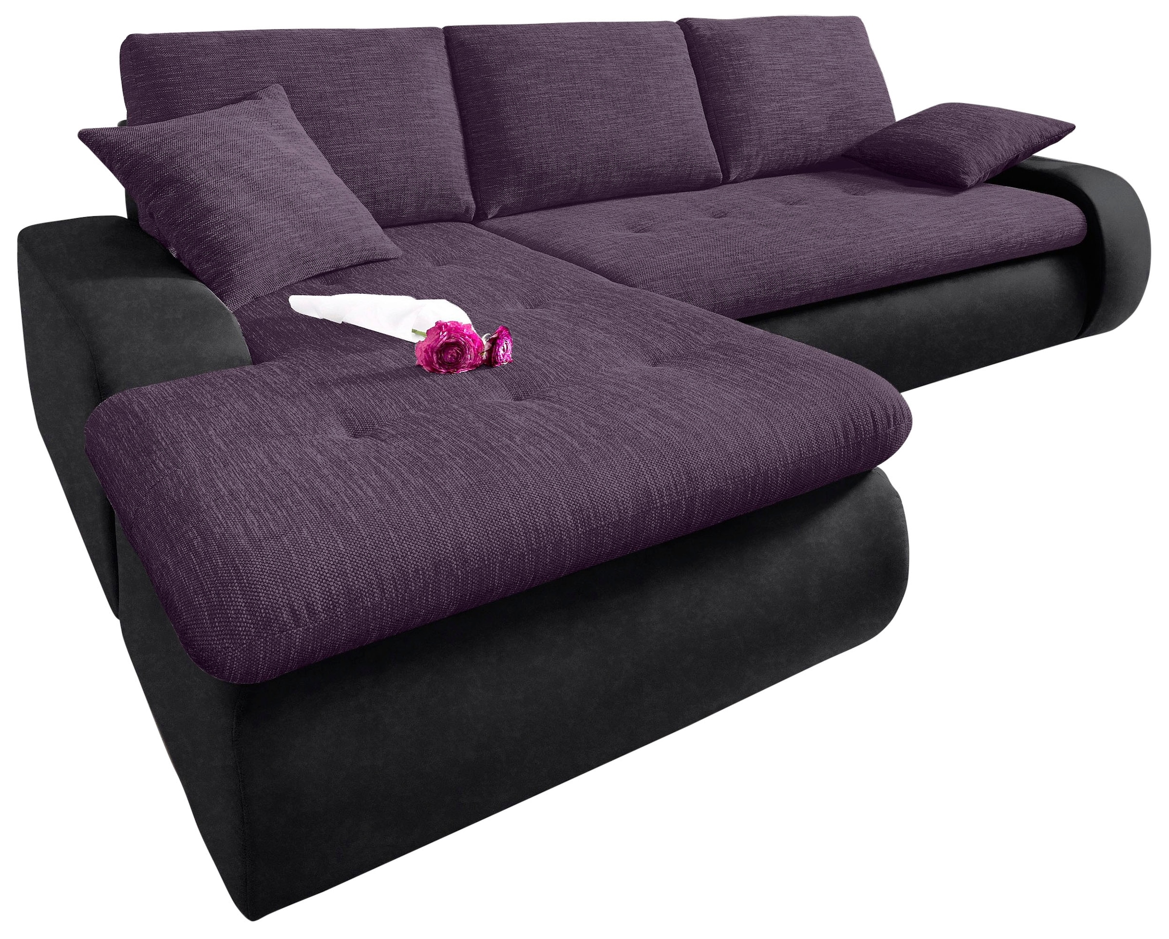 TRENDMANUFAKTUR Ecksofa "Indie, modern und bequem, Materialmix, L-Form", wa günstig online kaufen