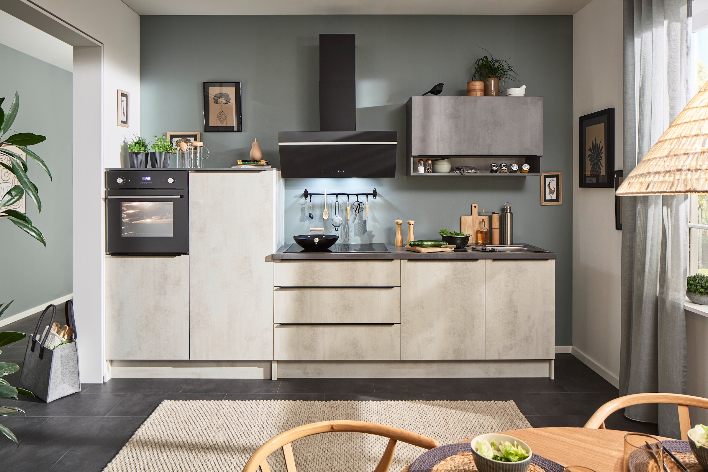 BASIC by Balculina Küchenzeile »Boston«, Breite 200 + 123 cm, wahlweise mit E-Geräten