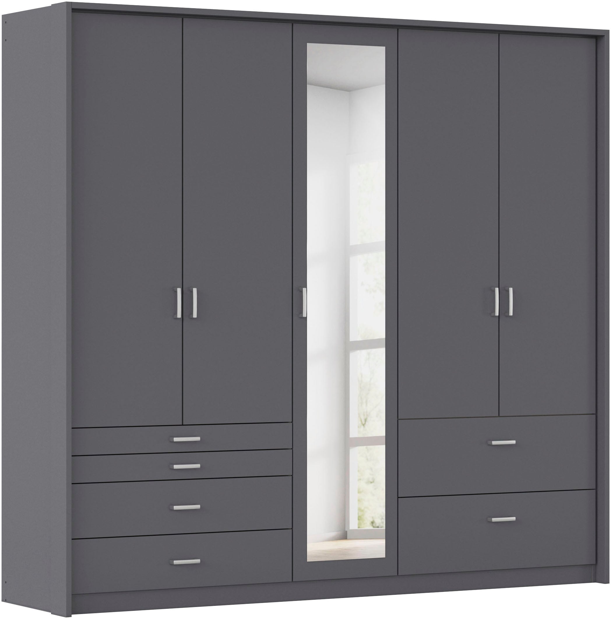 rauch Drehtürenschrank "Kleiderschrank Schrank Garderobe Wäscheschrank WILDBERG" Breiten 230/275 cm, Höhen 212/231 cm, mit 6 Schubladen, obere Schublade mit Holz-Einteilung MADE IN GERMANY