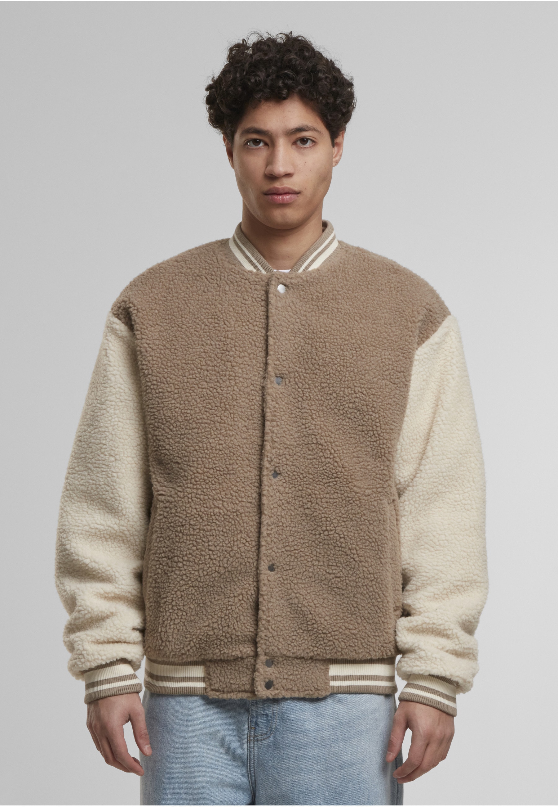 URBAN CLASSICS Collegejacke »Urban Classics Teddy College Jacket« 1 Stk. tlg. ohne Kapuze