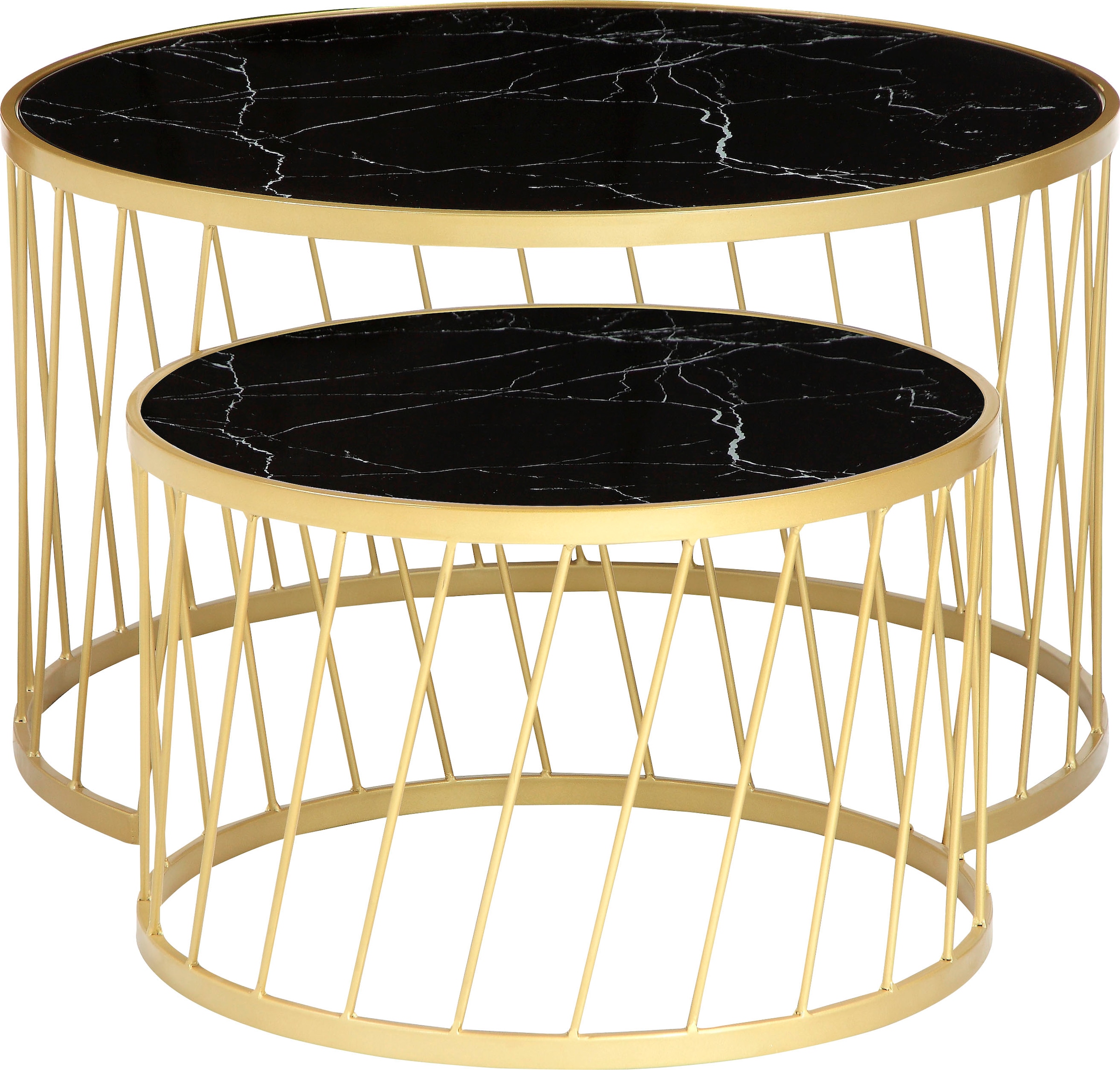 Timbers Couchtisch »Torrance«, (Set, 2er-Set), Gestell aus Metall, 2er-Set