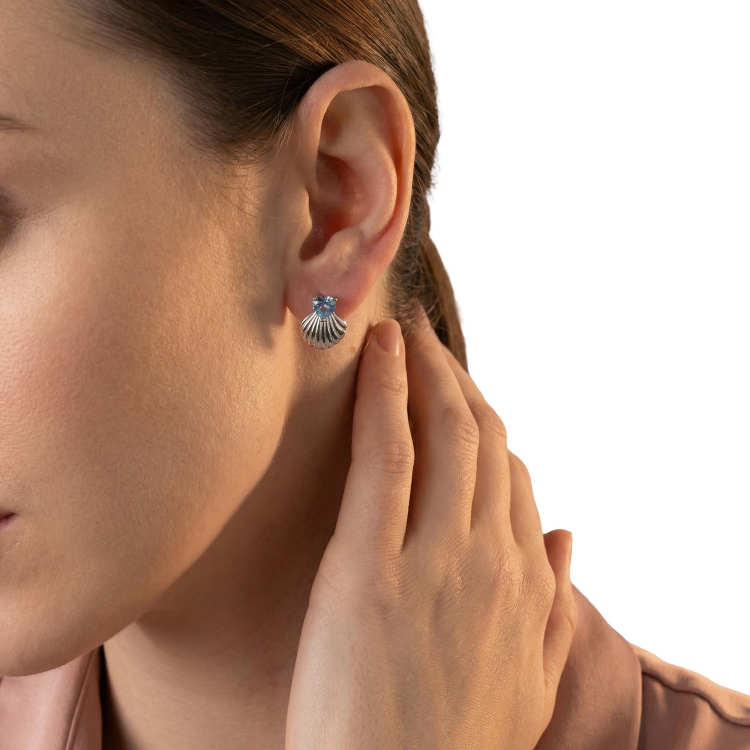 Amor Paar Ohrstecker »Schmuck, Geschenk, Muschel-Optik, Herz« mit Zirkonia (synth.)