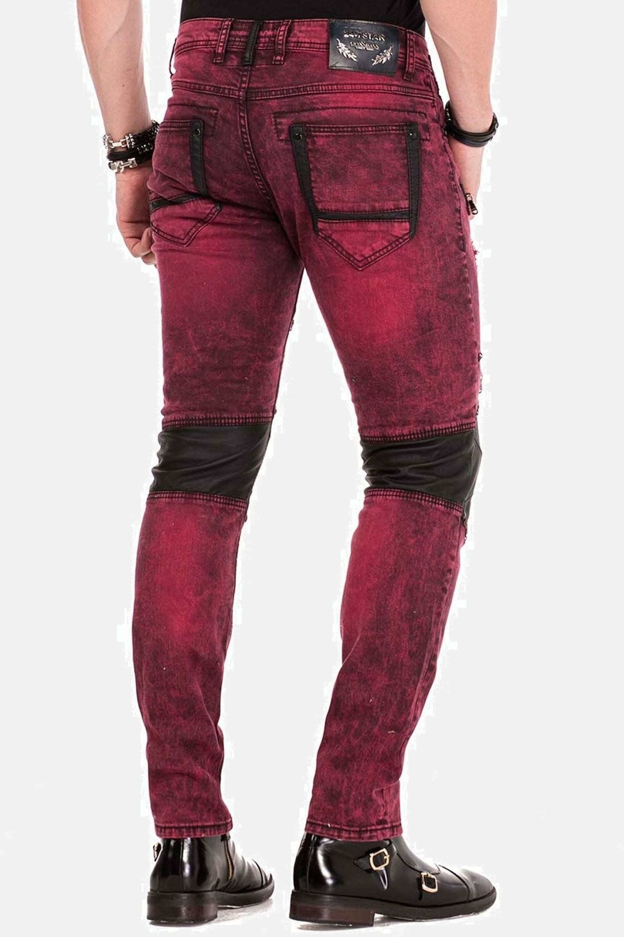 Cipo & Baxx Slim-fit-Jeans »Jeans«, mit Nieten und dekorative Reißverschlüssen, CD-481
