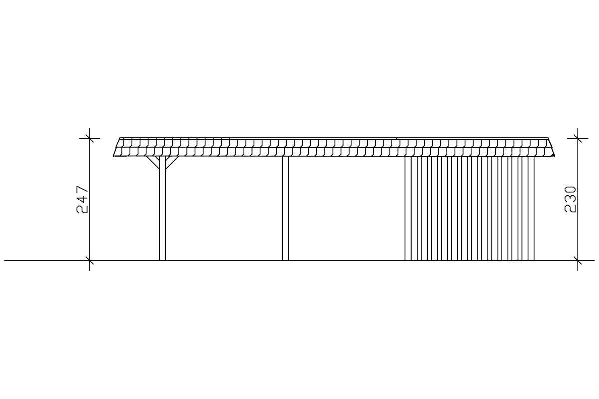 Skanholz Einzelcarport »Wendland«, 341 cm, hellbraun