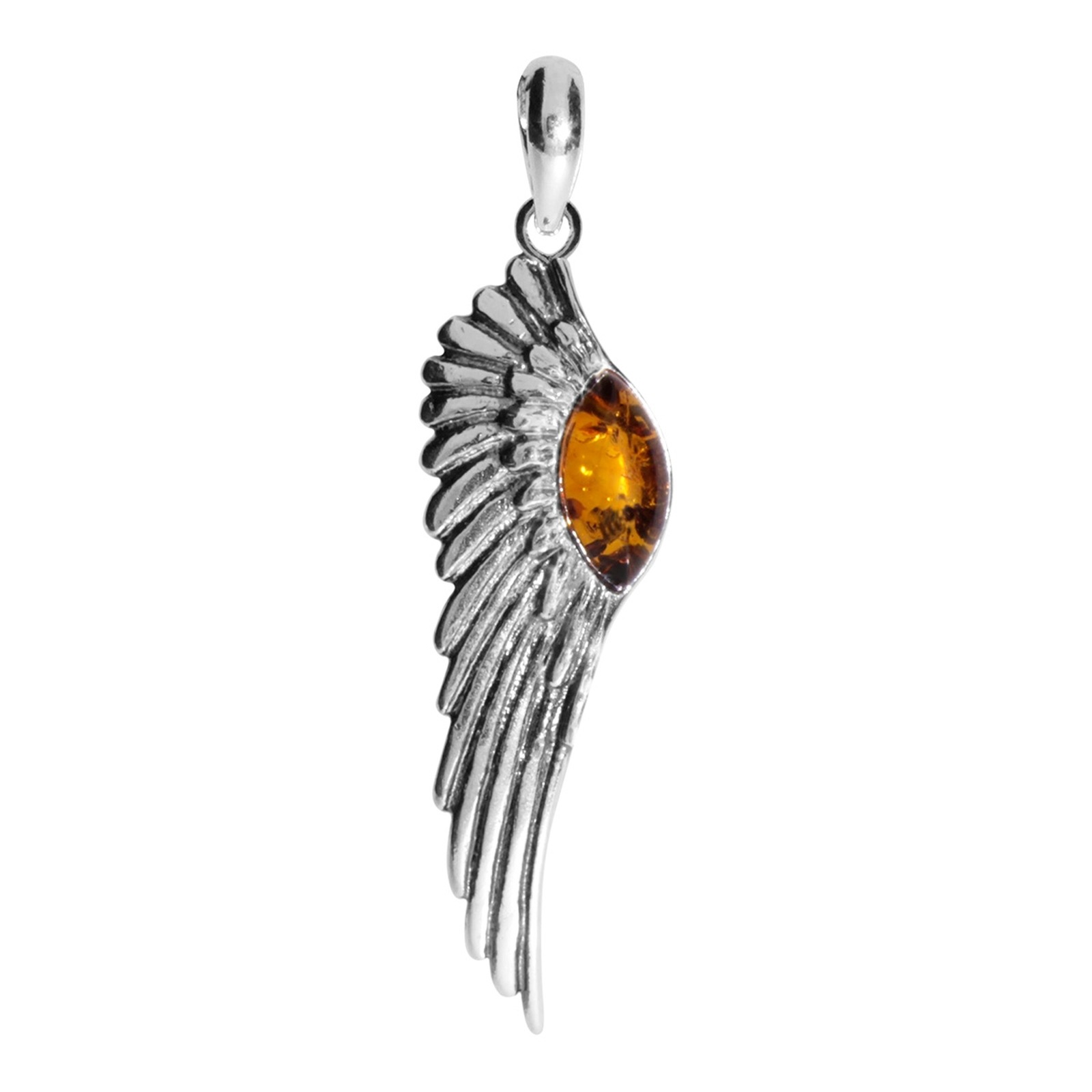 OSTSEE-SCHMUCK Damen Kettenanhänger "Ostsee-Schmuck Anhänger Engelsflügel Anhänger Engelsflügel", 45 x 12mm, Silber 925 (Sterlingsilber), 2,5 g,