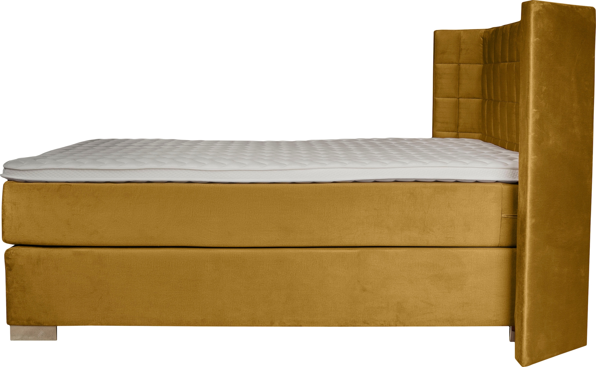 Places of Style Boxspringbett »Piazza«, mit Steppung und Kopfteil mit seitlichen Flügeln