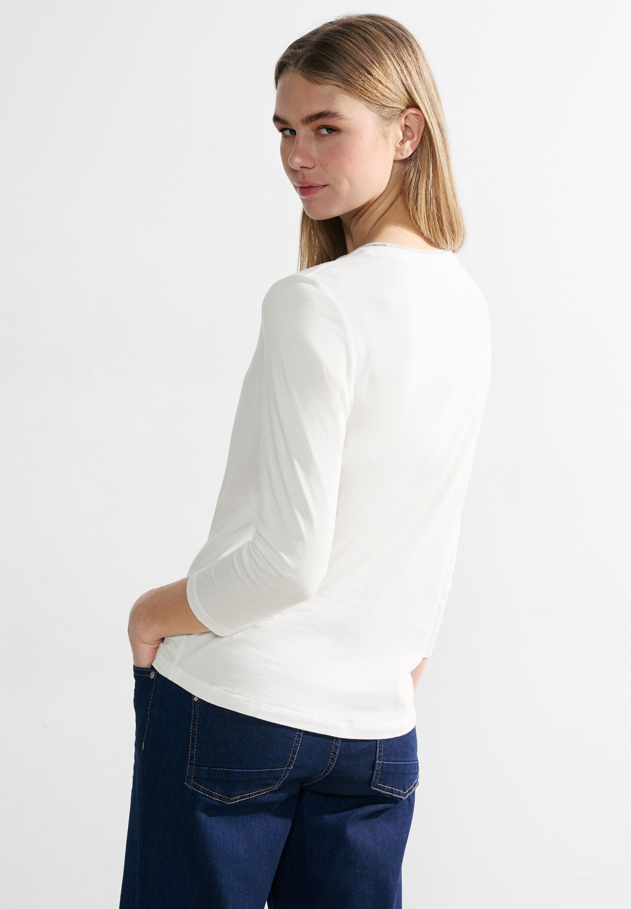 Cecil 3/4-Arm-Shirt, aus softem Materialmix