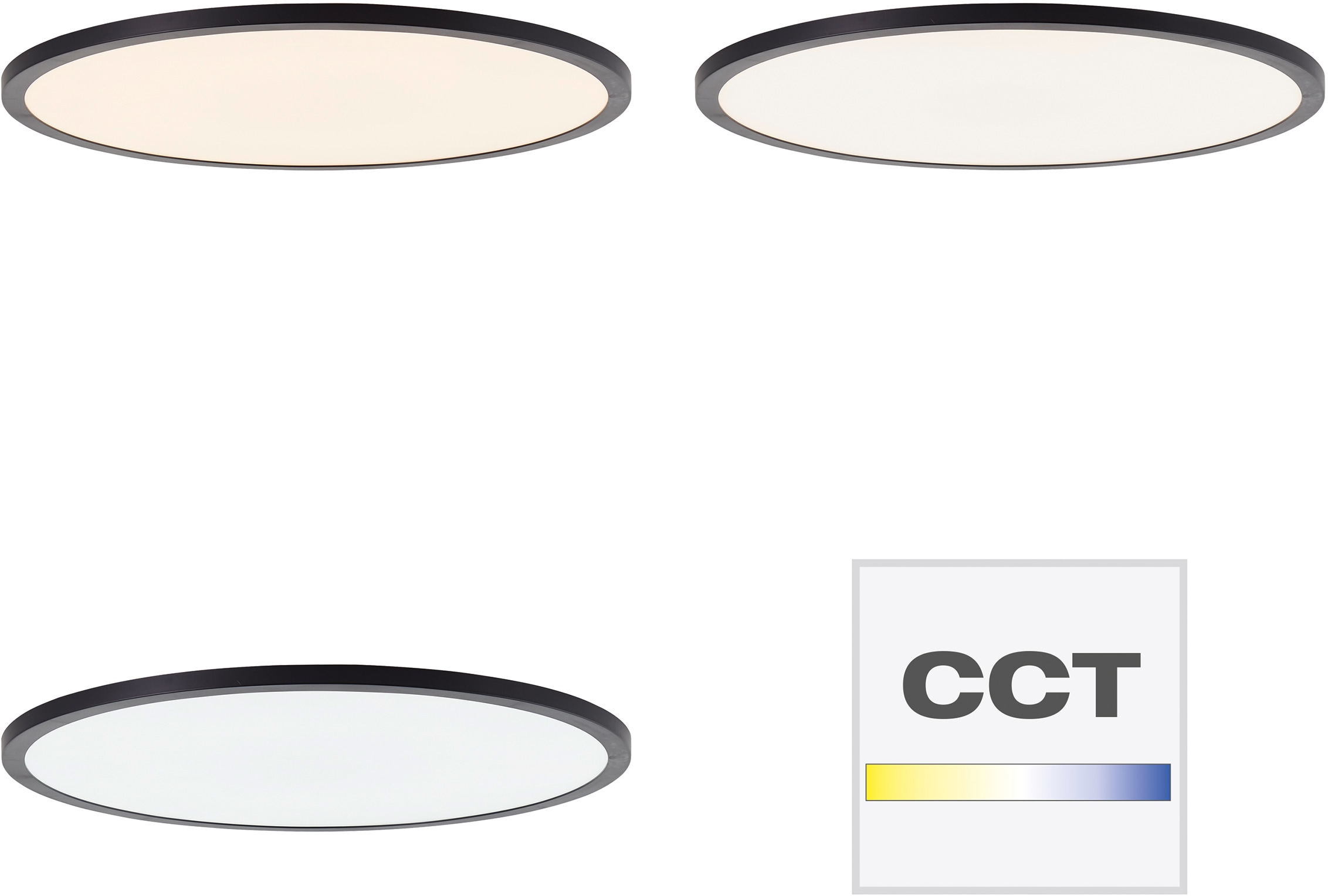 Brilliant LED Panel »Tuco«, 1 flammig, Leuchtmittel LED-Modul | LED fest integriert, Ø 50cm, dimmbar, CCT, 3900 lm, Fernbedienung, Kunststoff, schwarz/weiß