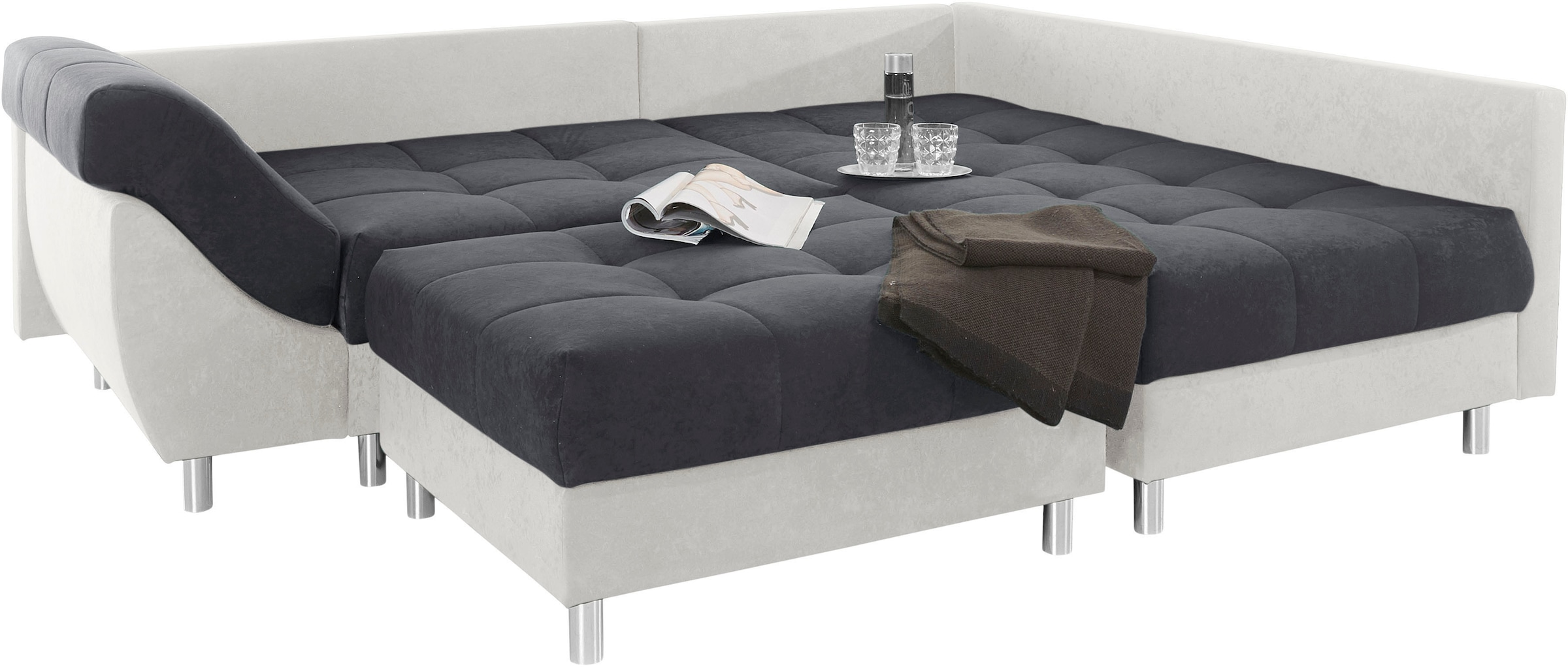 COLLECTION AB Ecksofa »(Spar-Set) Innsbruck L-Form und Hocker«, (Spar-Set), Ecksofa und Hocker, Recamiere links oder rechts montierbar