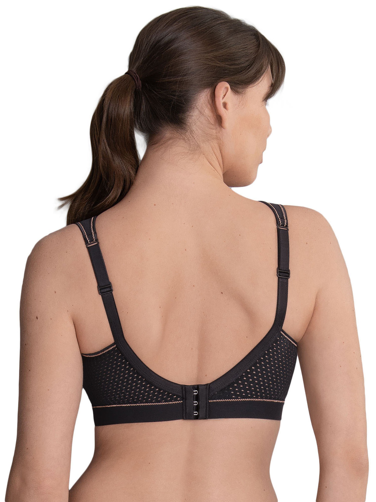 Sport-BH ANITA "Sport BH extreme control", Damen, Gr. 75, Cup F, schwarz (schwarz, gold), Obermaterial: 76% Polyester PES. 19% Polyamid PA. 5% Elasthan EL., BHs Sport-BH 3