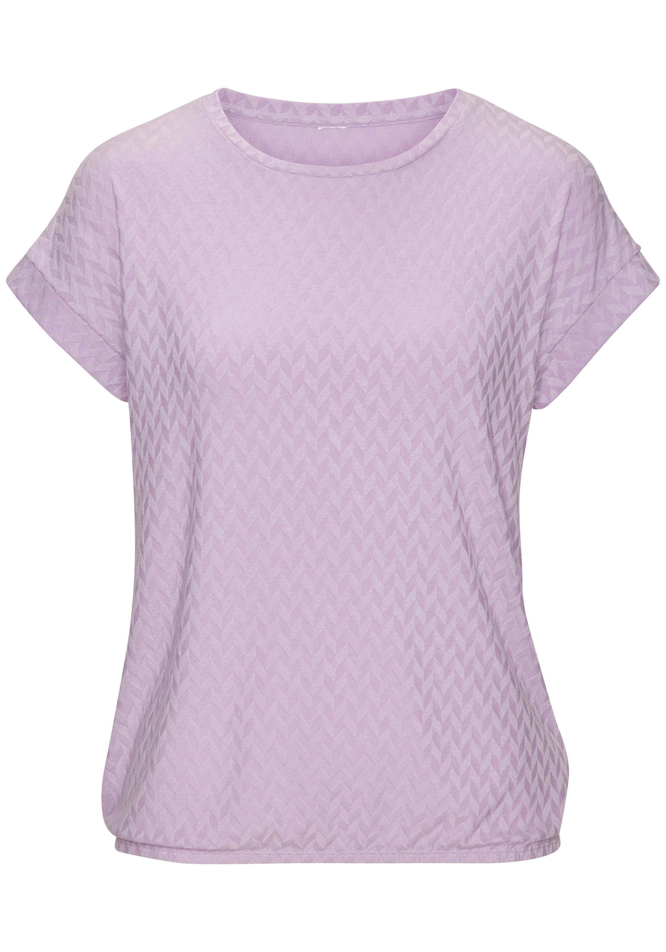 Vivance Kurzarmshirt »mit modischem Jacquard-Muster«, aus hochwertiger Qualität mit Viskose