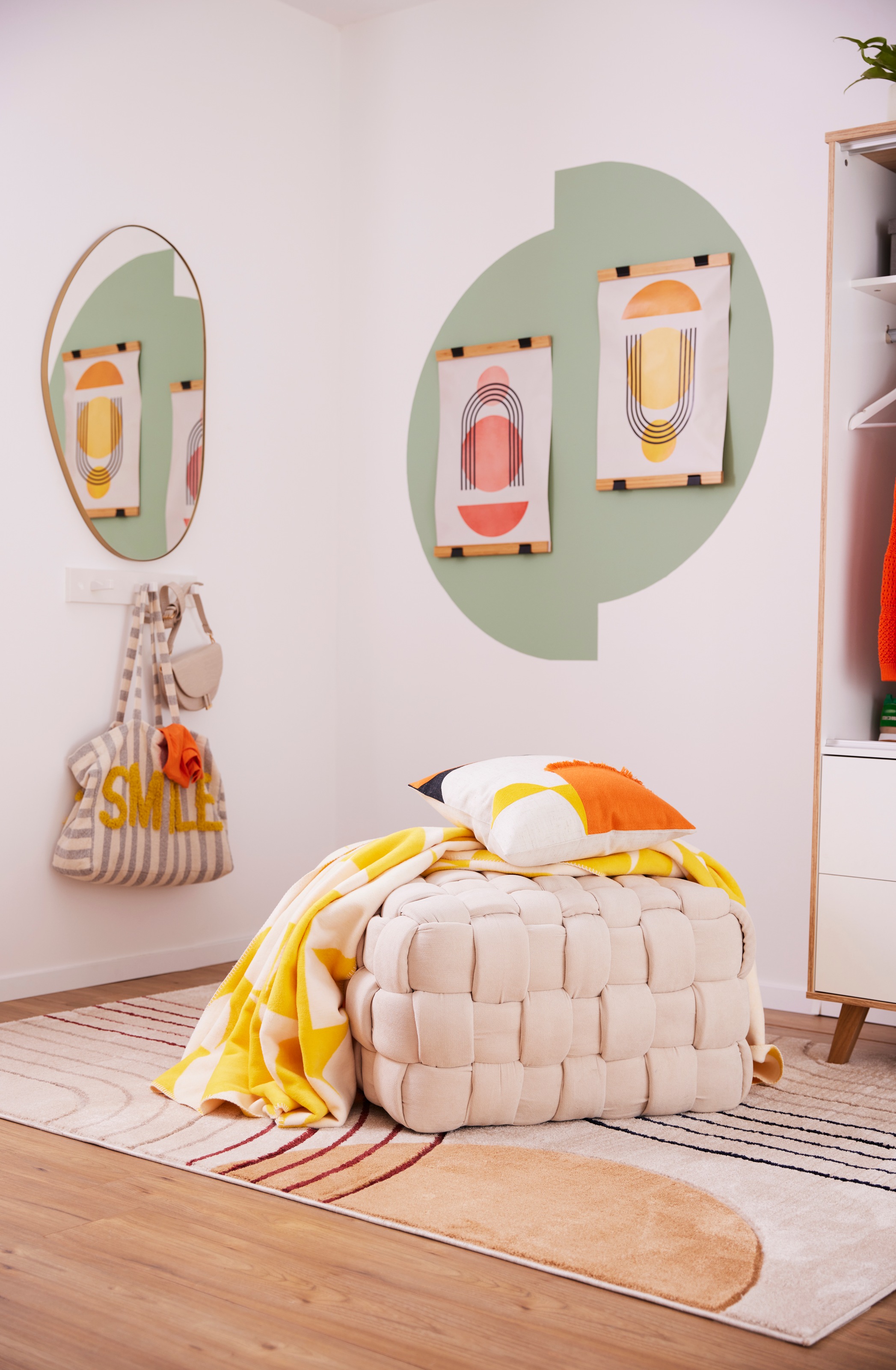 Jahnke Hocker »WEB ART M«, Hocker, Couchtisch, Beistelltisch gepolstert in edler Flechtoptik
