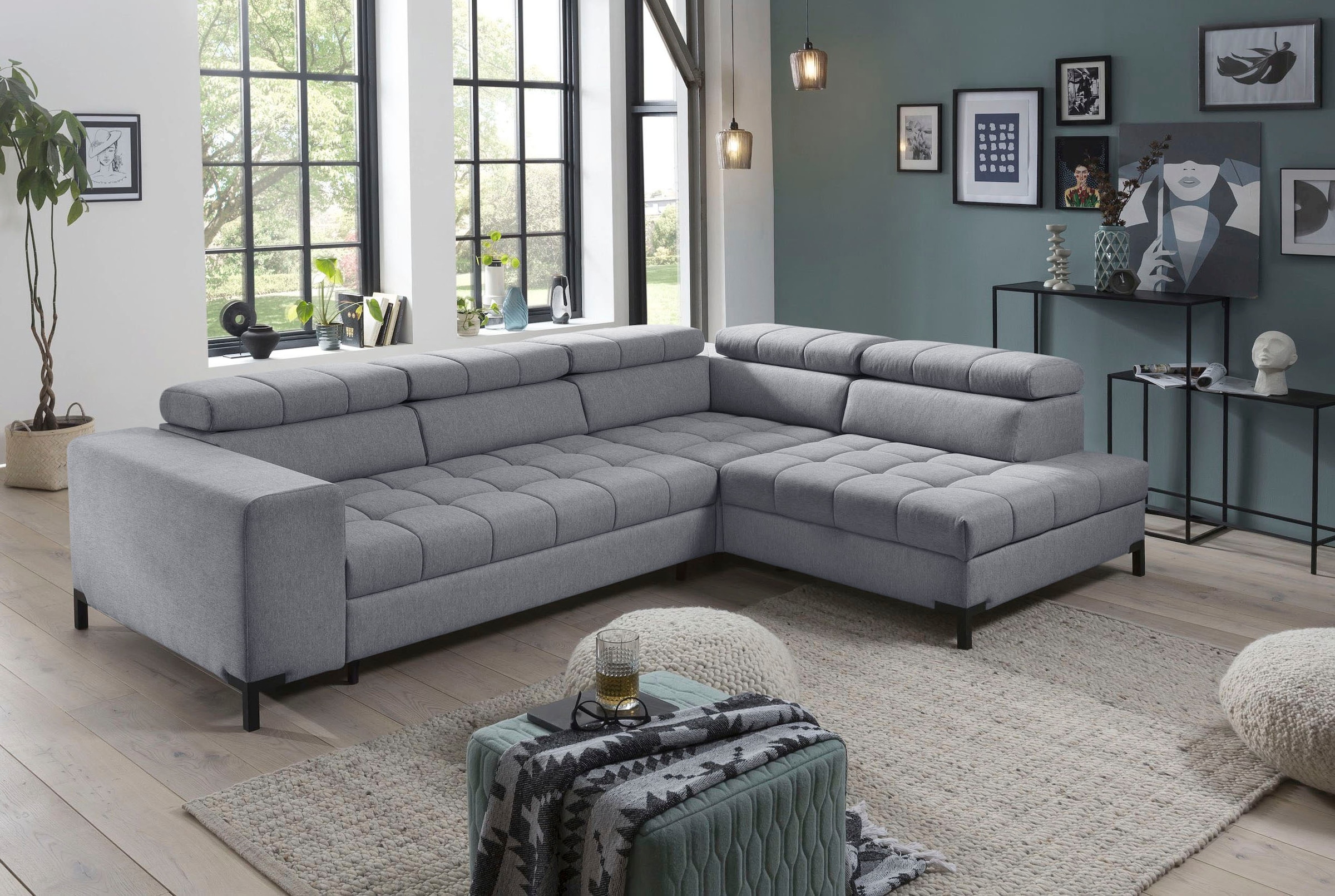 exxpo - sofa fashion Ecksofa "Bocco, hochwertige Verarbeitung, toller Sitzkomfort, bequem, L-Form" aus Luxus-Microfaser +Simply Clean - für besonders einfache Reinigung