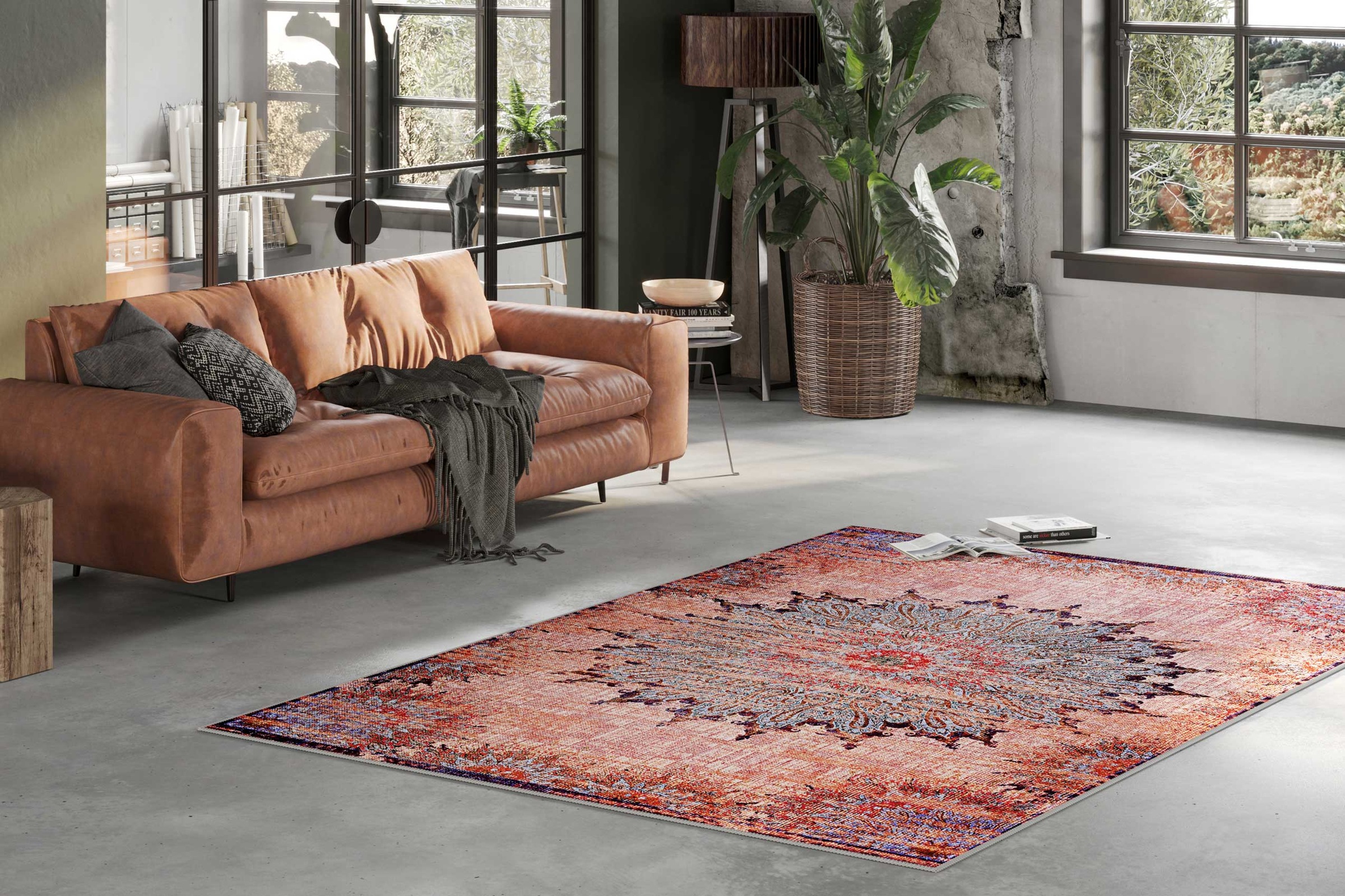 Wecon home Teppich "Rooftop" rechteckig 6 mm Höhe Vintage, Baumwolle, Kurzf günstig online kaufen