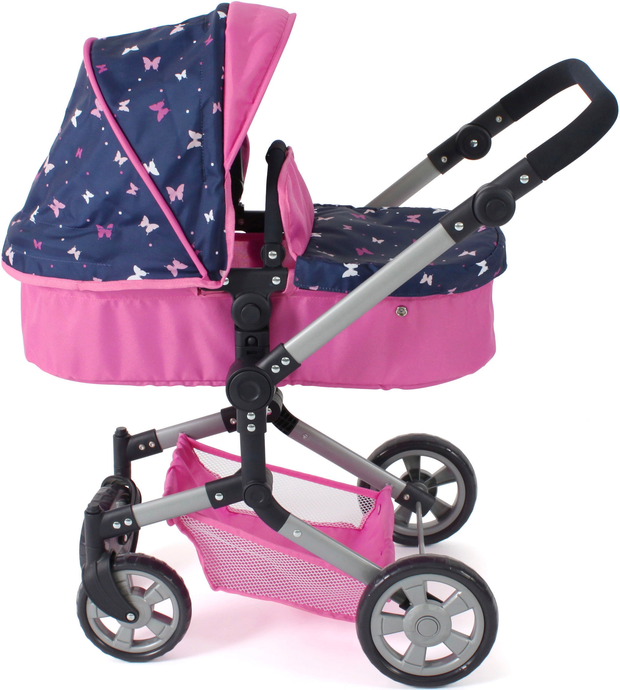 CHIC2000 Kombi-Puppenwagen »Linus, Butterfly, rosa«, (Set)