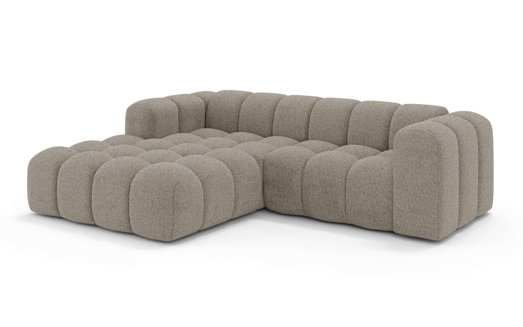 OTTO home Ecksofa »KALLIE Design-Sofa mit Wellenunterfederung, Bubble-Optik, 248/186/72cm«, moderne Steppung, hoher Sitzkomfort und modernes Design