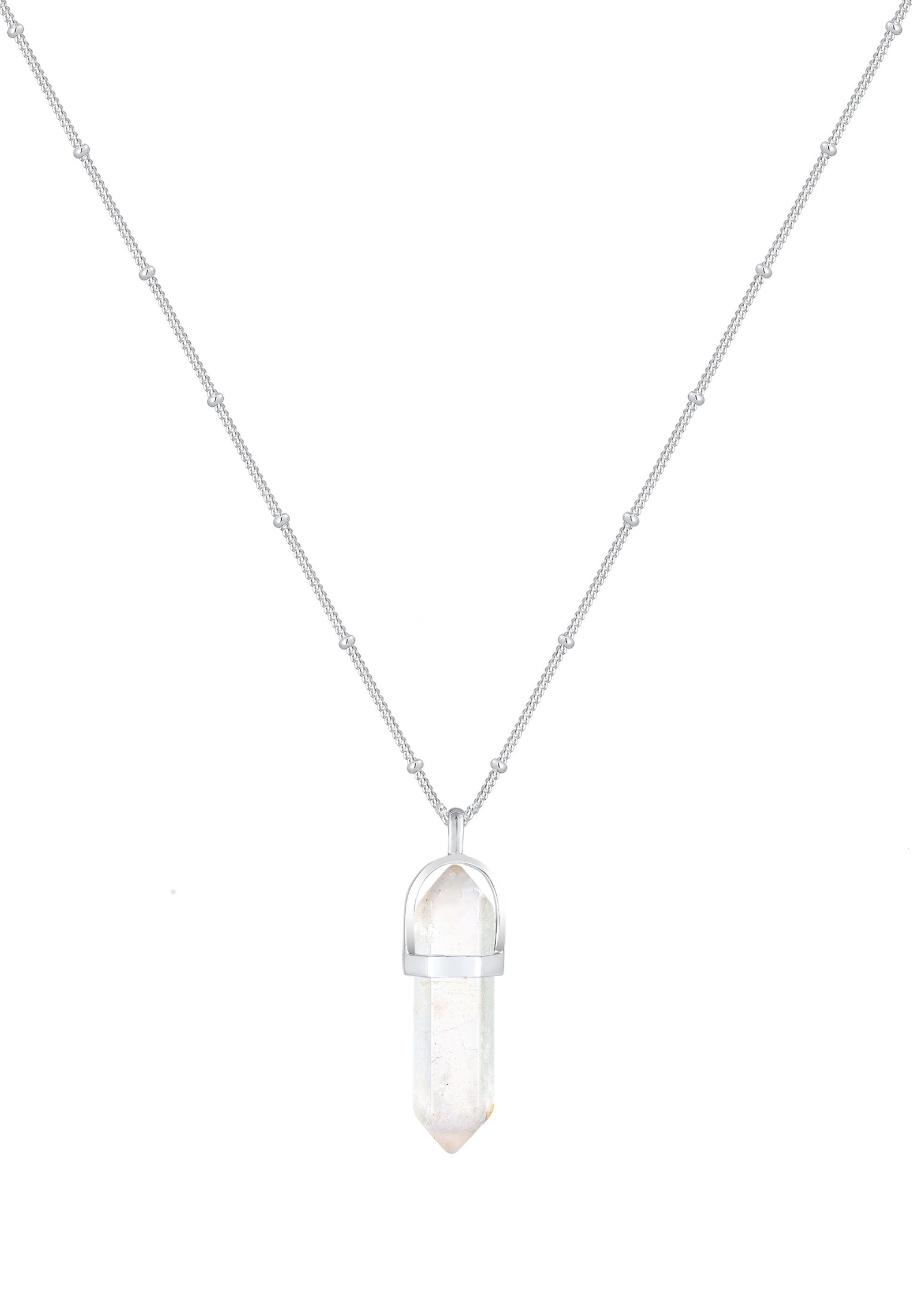 Elli Collierkettchen »Stein Quarz Weiß 925 Sterling Silber«