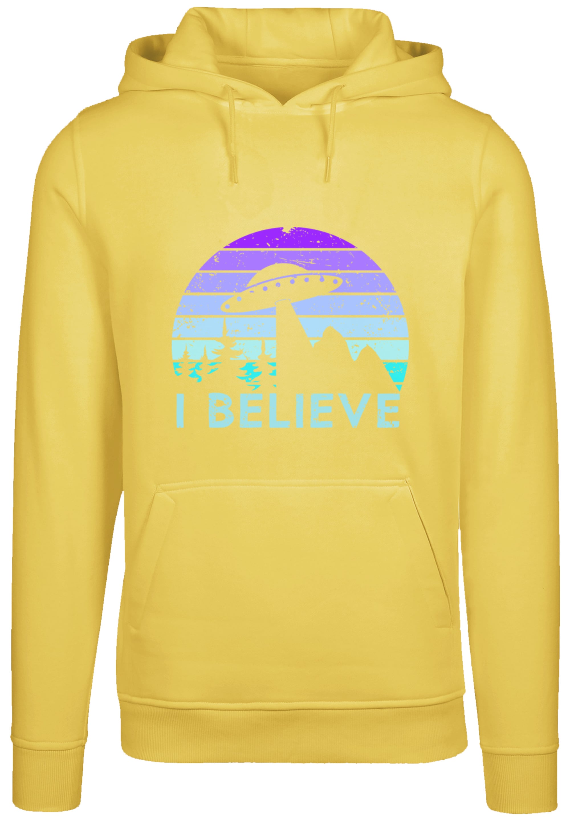 F4NT4STIC Kapuzenpullover »I BELIEVE UFO Alien Raumschiff Retro«, Premium Qualität