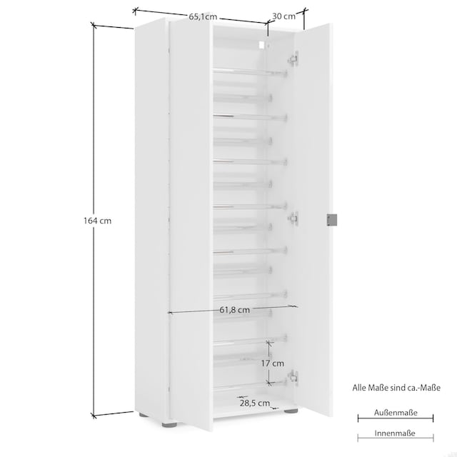 INOSIGN Schuhschrank »Axel«, Breite ca. 65 cm, Platz für ca. 24 Paar Schuhe  | BAUR