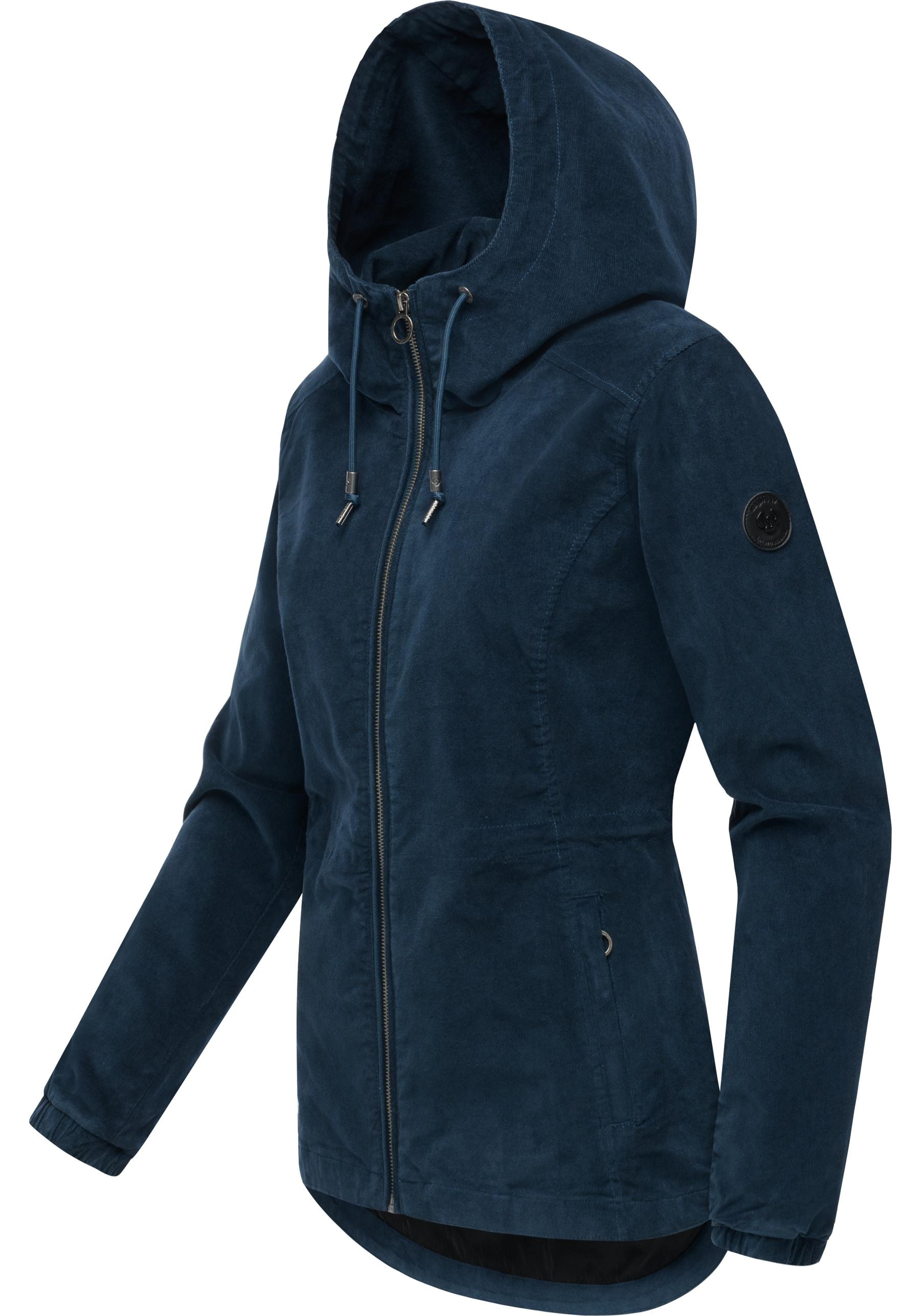 Ragwear Cordjacke »Dankka Cordy YOUMODO« mit Kapuze Stylische Damen Übergangsjacke in Feincord-Optik