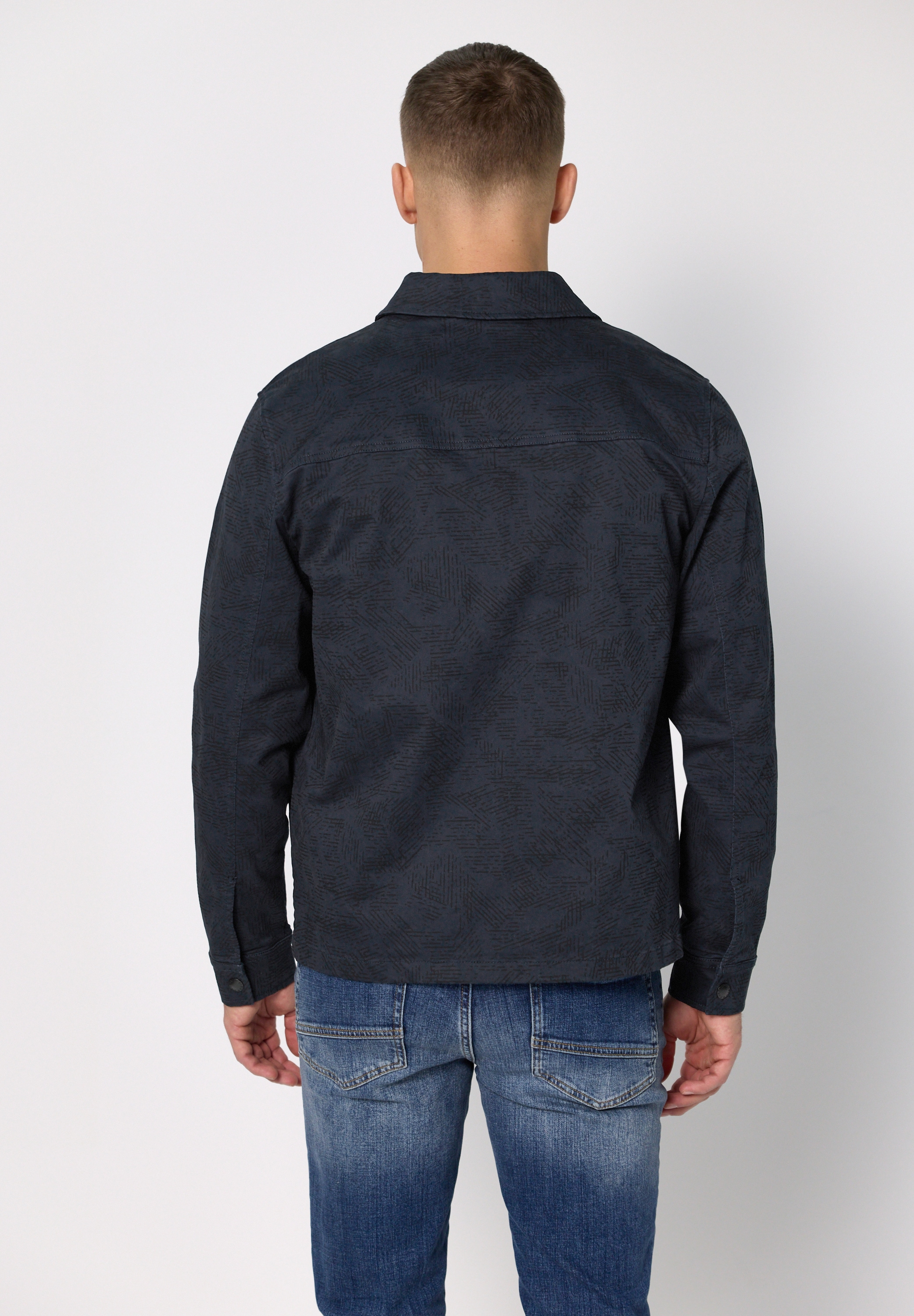STREET ONE MEN Kurzjacke ohne Kapuze in washed Optik
