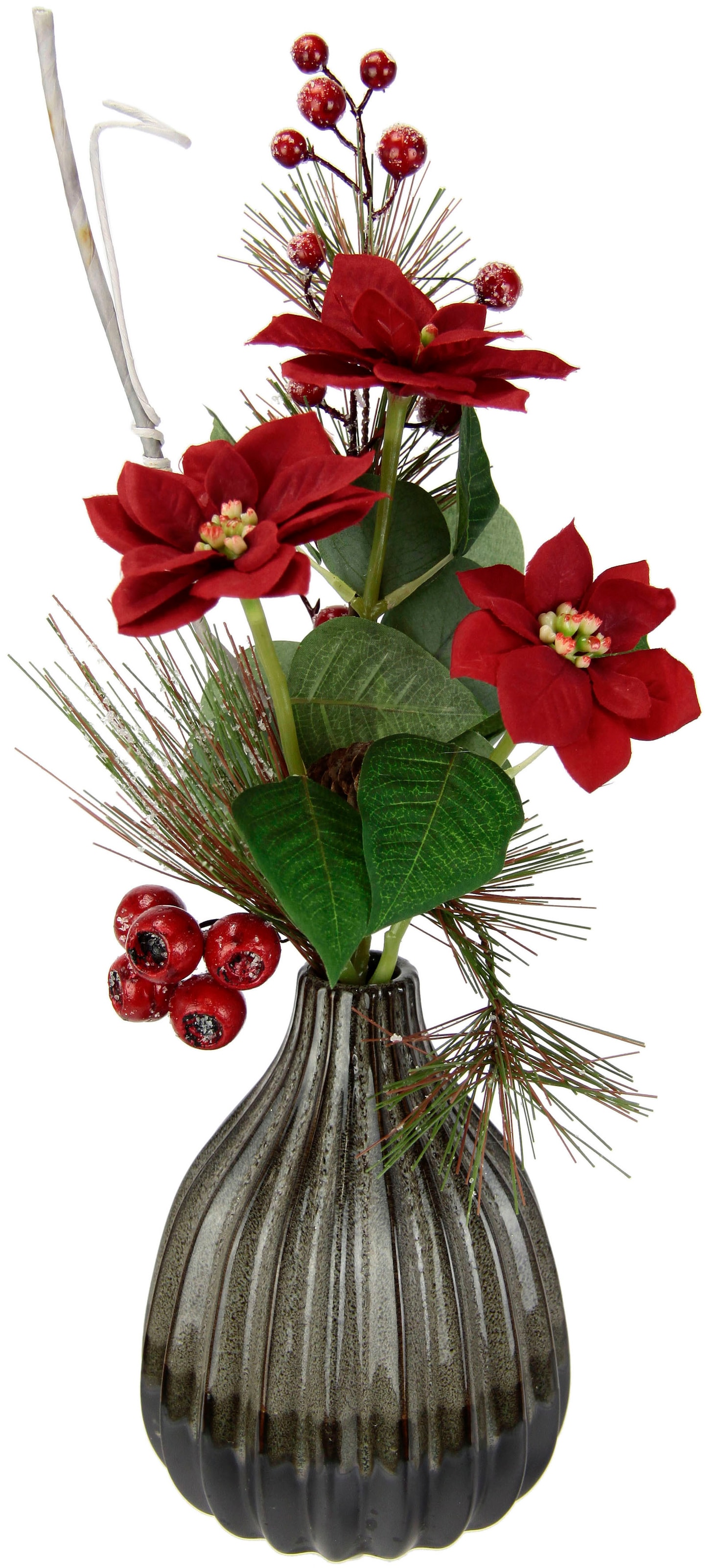 I.GE.A. Winterliche Kunstpflanze »Gesteck mit Poinsettia in Keramikvase,«,  Kunstblumen Arrangement, Weihnachtsdeko | BAUR | Kunstpflanzen