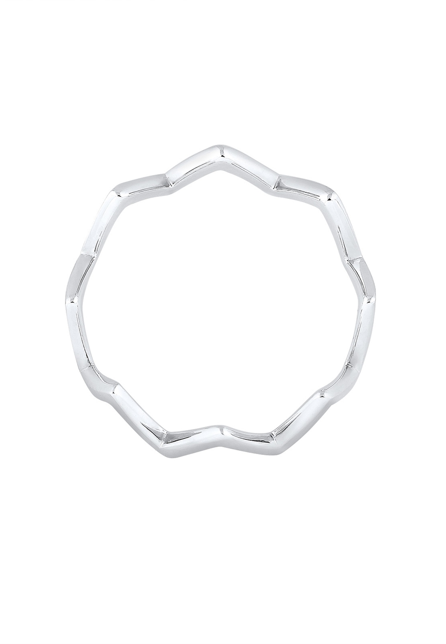 Fingerring ELLI "Zick Zack Design 925 Sterling Silber" Gr. 52, silber, Fingerringe, Damen, 52mm, ohne Stein, Silber 925 (Sterlingsilber), 5mm, Fingerring 2