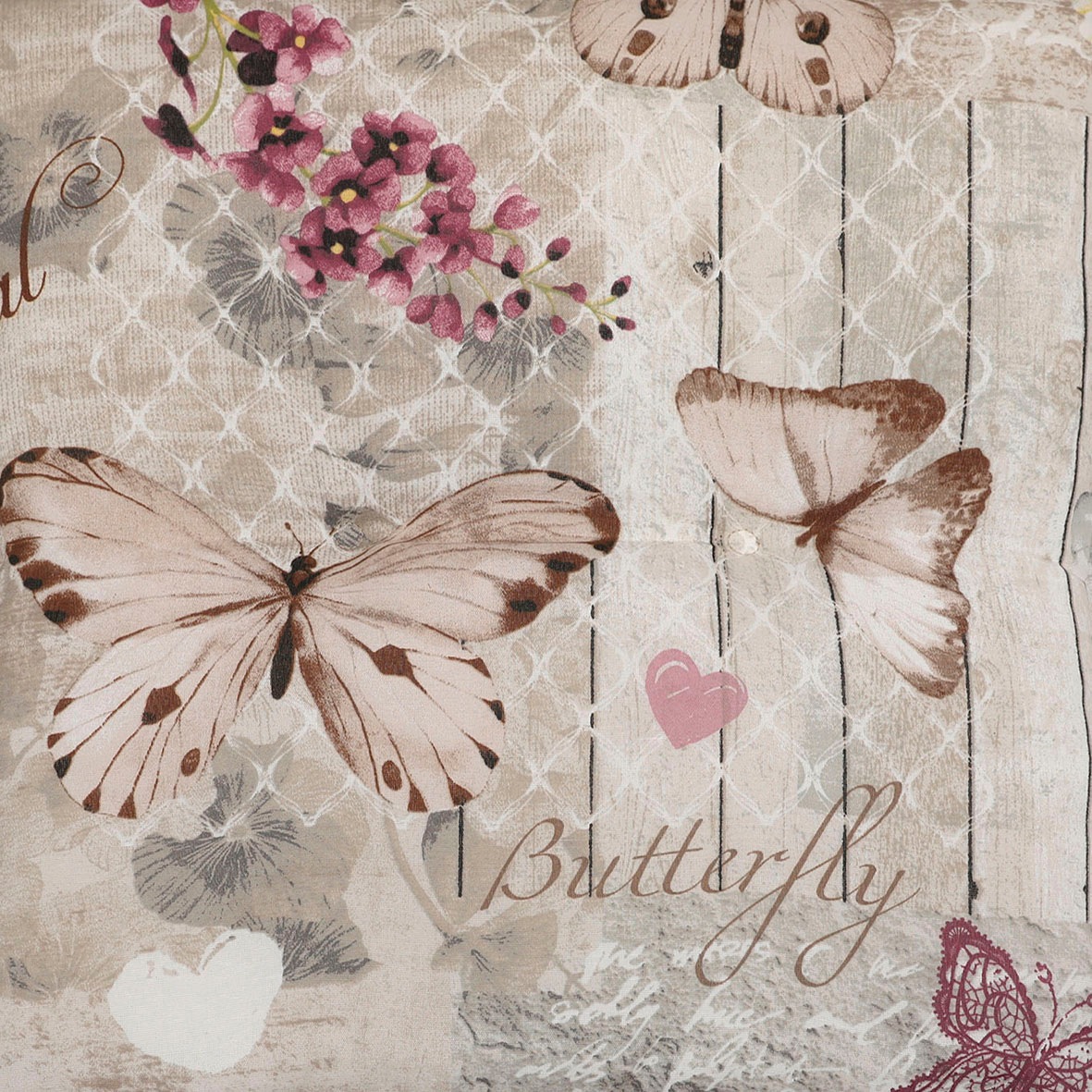 Sesselauflage GO-DE, beige, B:50cm H:6cm T:100cm, Baumwolle, Polyester, Polsterauflagen, Schmetterling beige - Maße BxLxH ca.: 50 cm x 100 cm x 6 cm 2