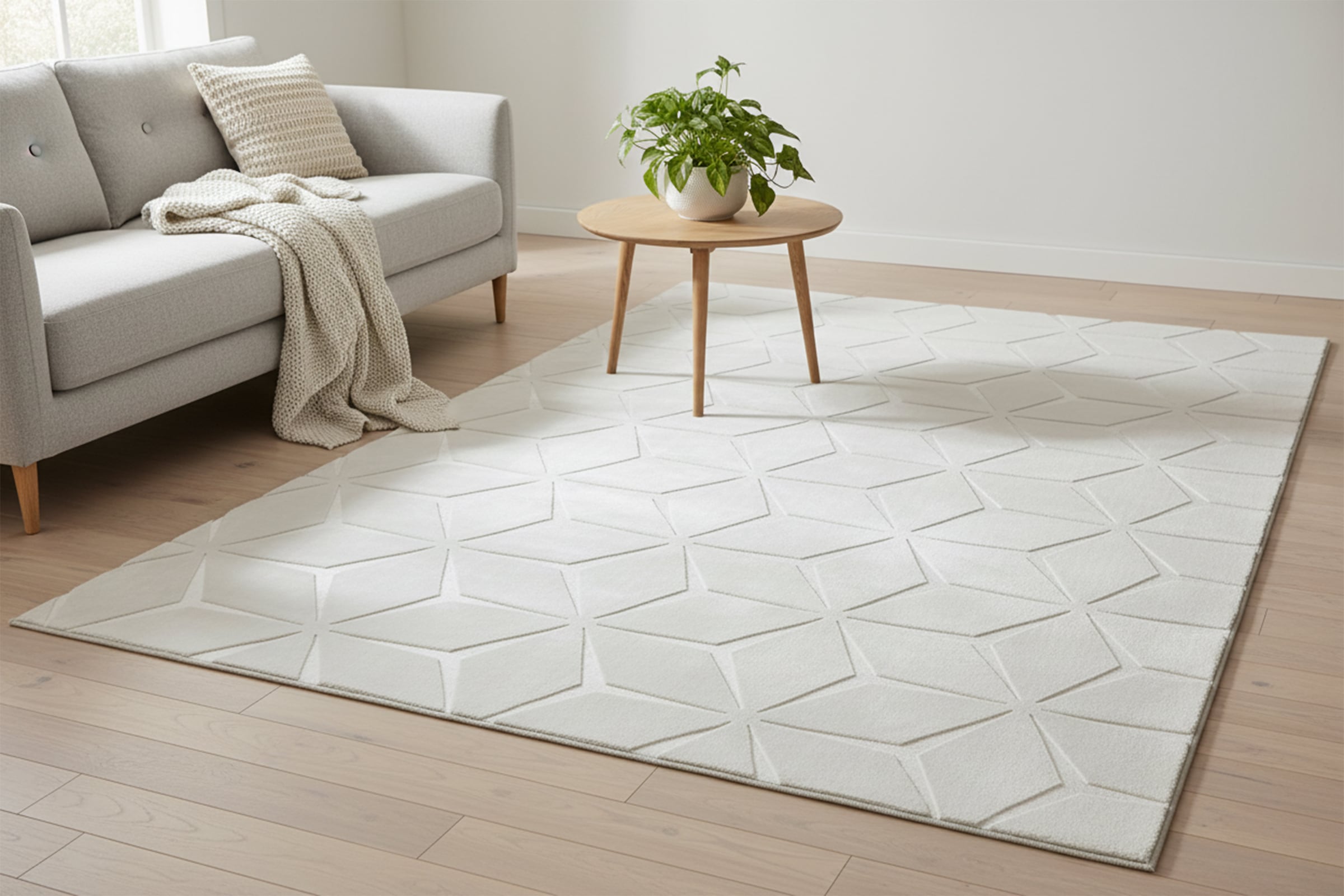 Kayoom Teppich "Calma 225" rechteckig 10 mm Höhe Kurzflor, 3-D Optik, Wohnzimmer