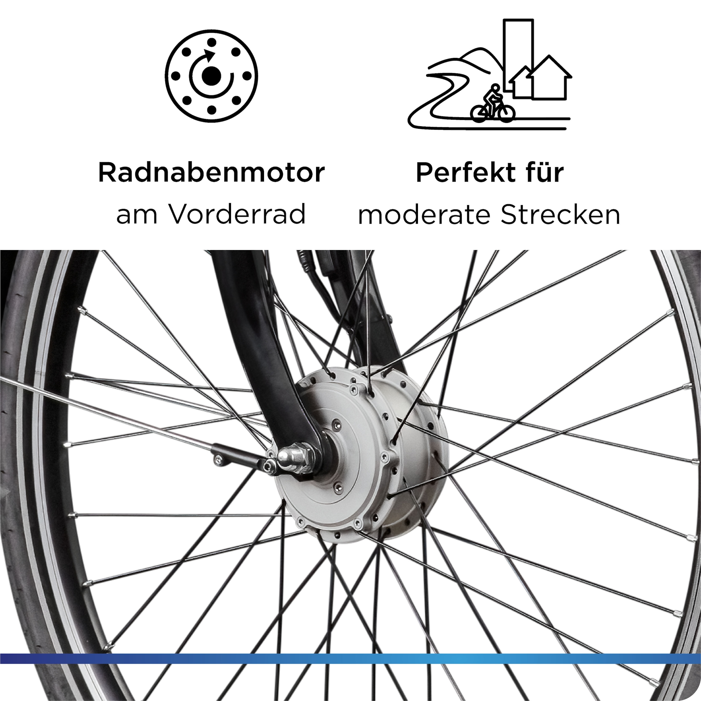 Zündapp »Z510« 3 Gang Shimano Nexus  SC-3C41 Schaltwerk Nabenschaltung Frontmotor 250 W mit Frontkorb,  Pedelec, Elektrofahrrad für Damen u. Herren