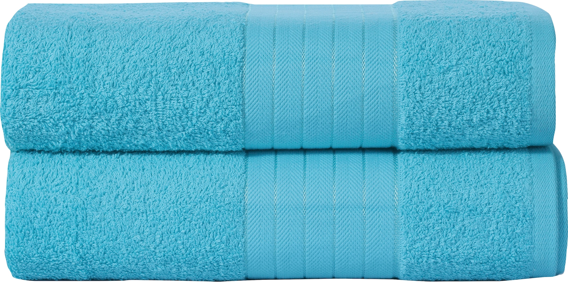 good morning Towels«, »Uni (2 Rechnung BAUR St.), Rand auf mit | gewebtem Badetuch