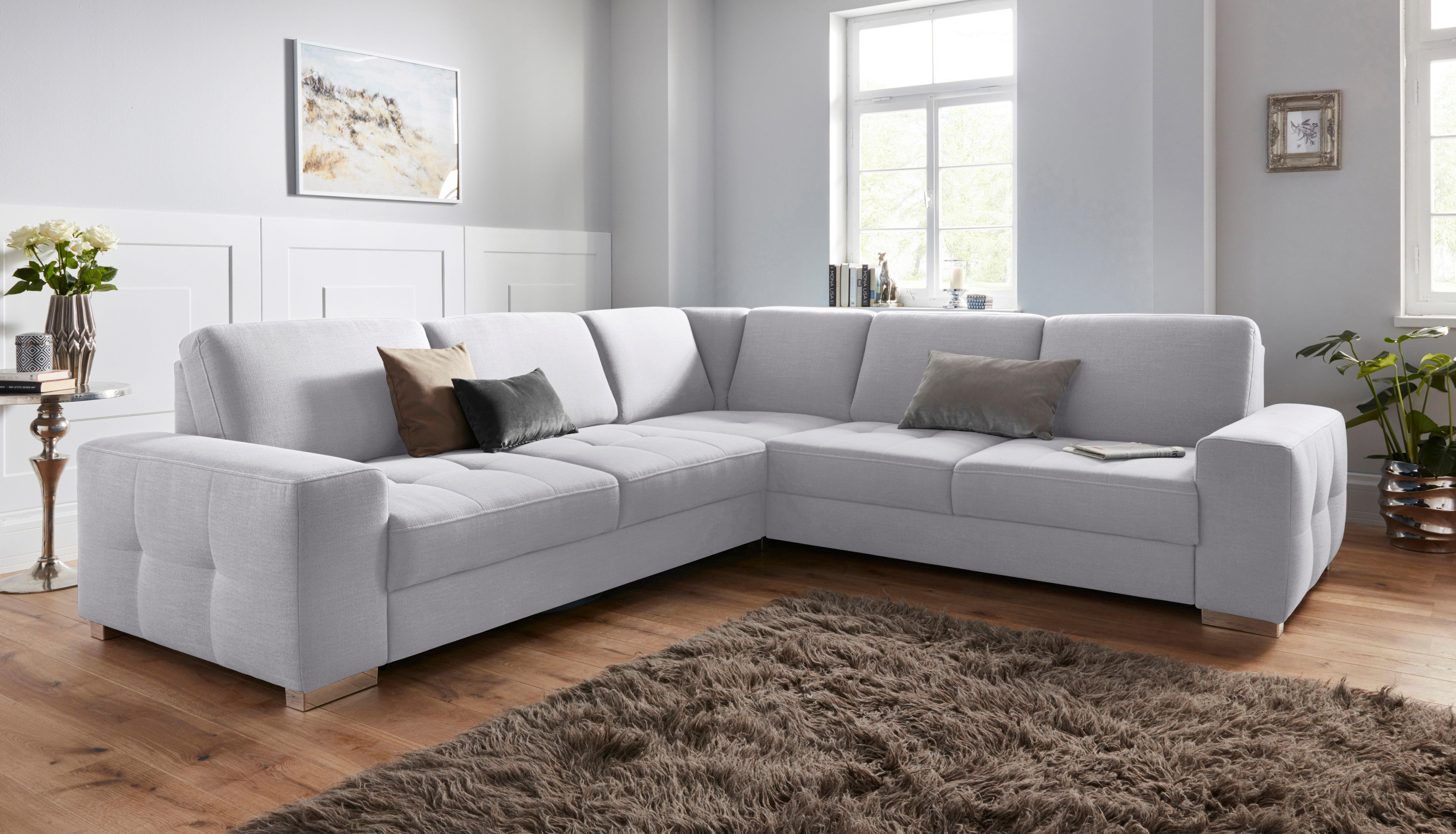 sit&more Ecksofa "Santorini L-Form" mit Federkern und Sitztiefenverstellung, wahlweise mit Schlaffunktion