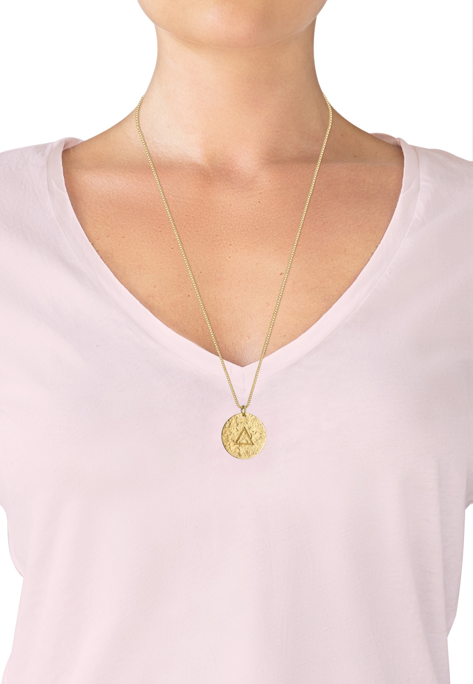Elli Kette mit Anhänger »Feuer Element Coins Plättchen Vintage 925 Silber«