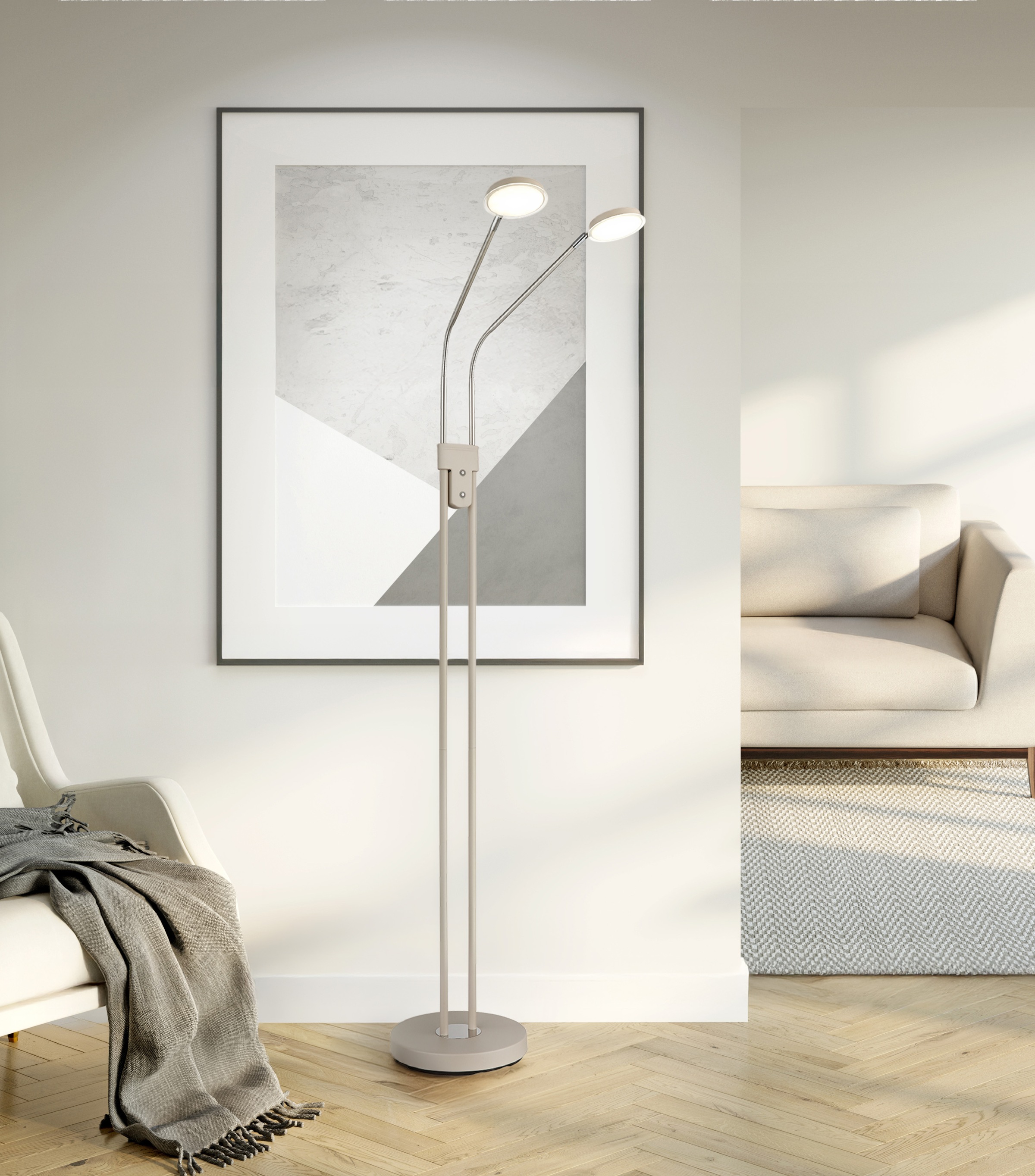 GLOBO LIGHTING Stehlampe »SILVIO« LED-Modul 1 Stk. Stehleuchte mit Touchdimmer, flexibel, modern & komfortabel