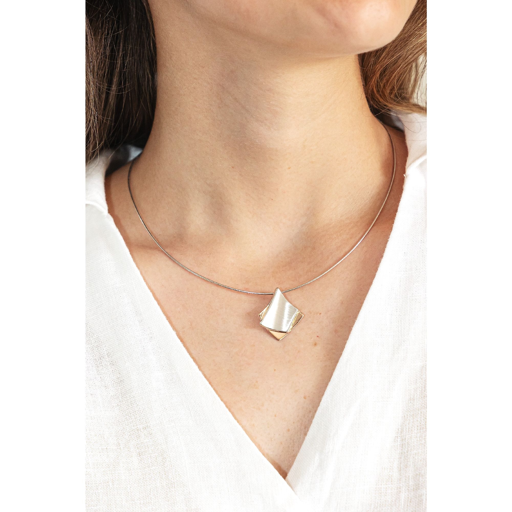 CELESTA Kette mit Anhänger »Silber 925 rhodiniert und rosé-vergoldet 42cm lang«