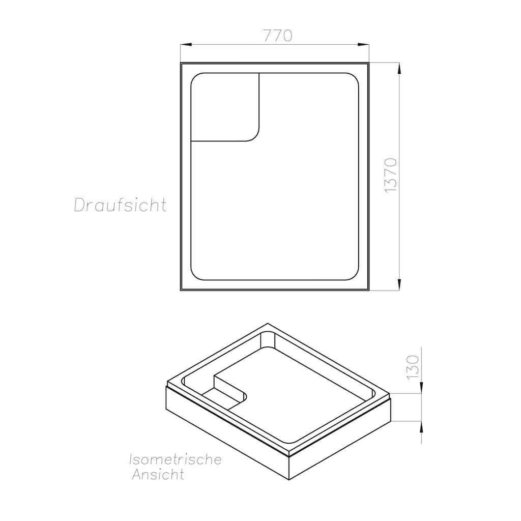 OTTOFOND Duschwanne »Set Rechteckduschwanne«, (3 St.), 1400x800/30 mm