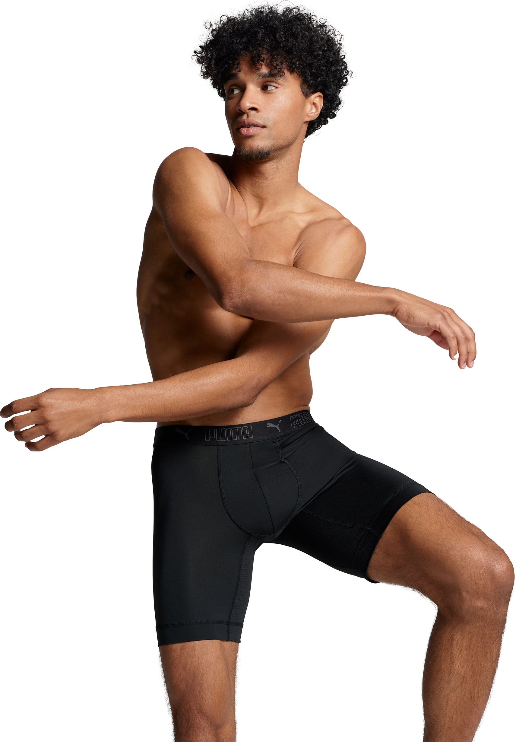 Thumbnail - PUMA Boxershorts "PUMA MEN SPORT MICROFIBER LONG BOXERS 2P" Packung, 2er Pack, mit Logo-Bund