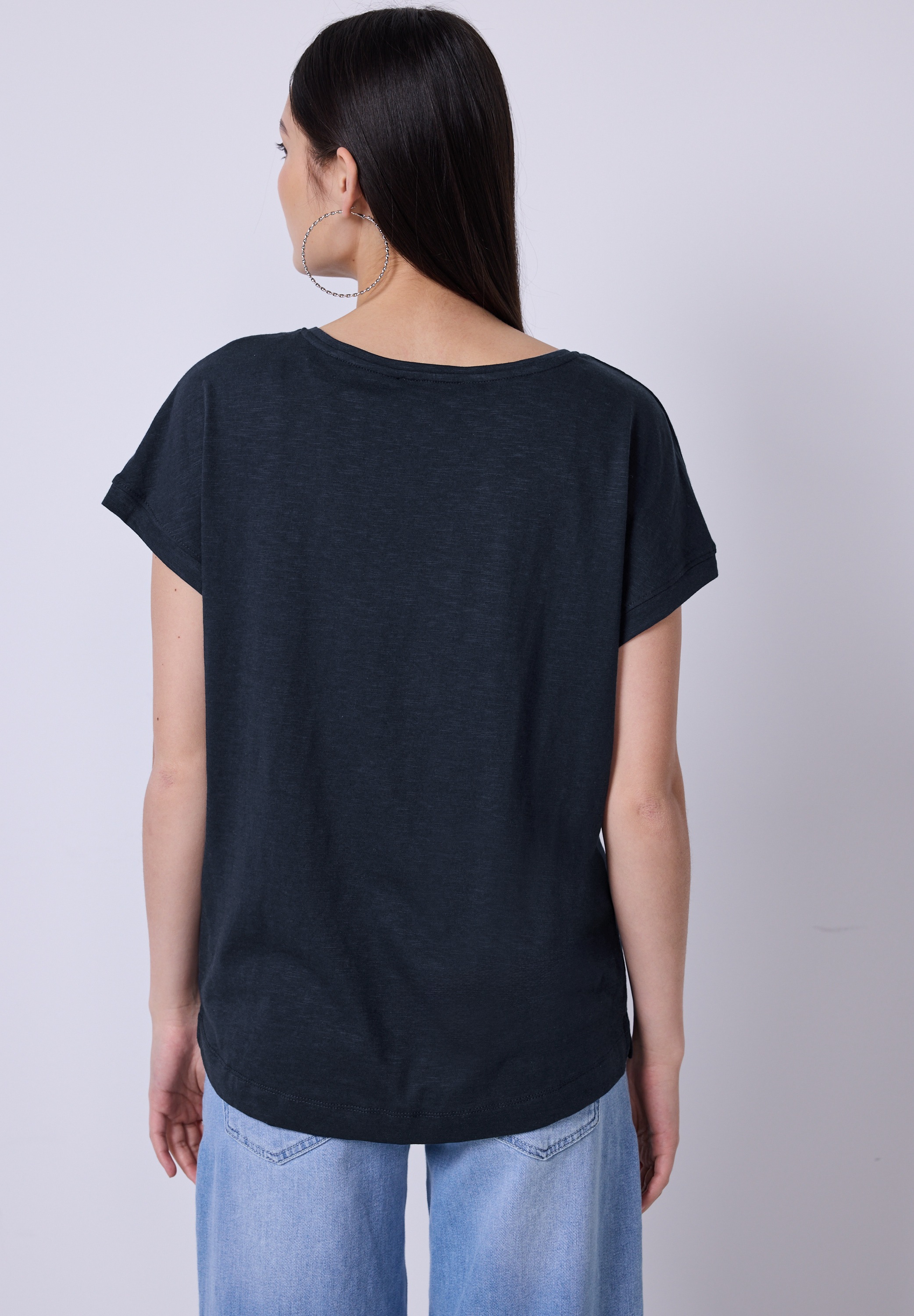 STREET ONE STUDIO V-Shirt, im soften Baumwoll-Mix