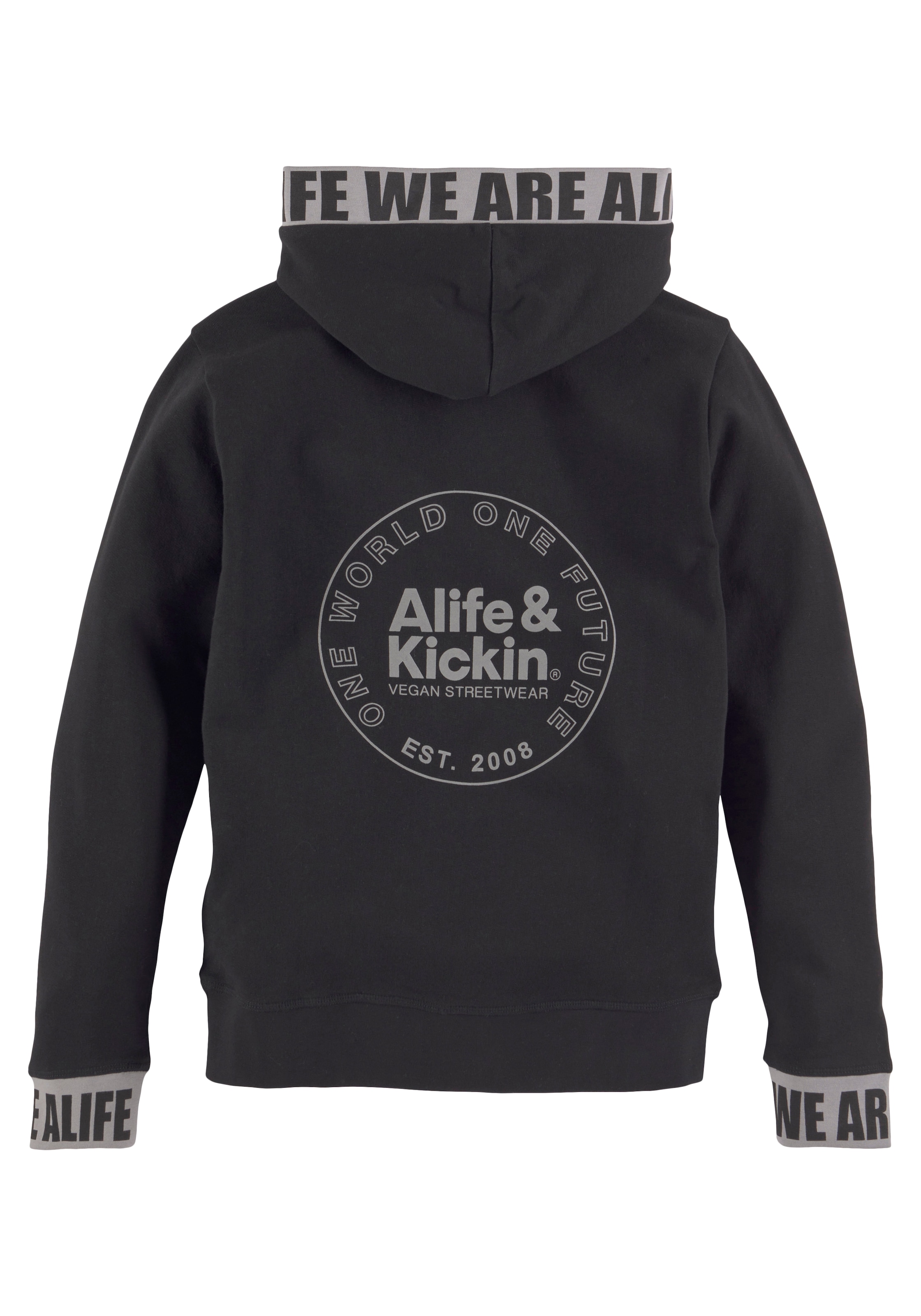 Alife & Kickin Kapuzensweatshirt »Rückenprint«, und beschrifteten Bündchen, NEUE MARKE!