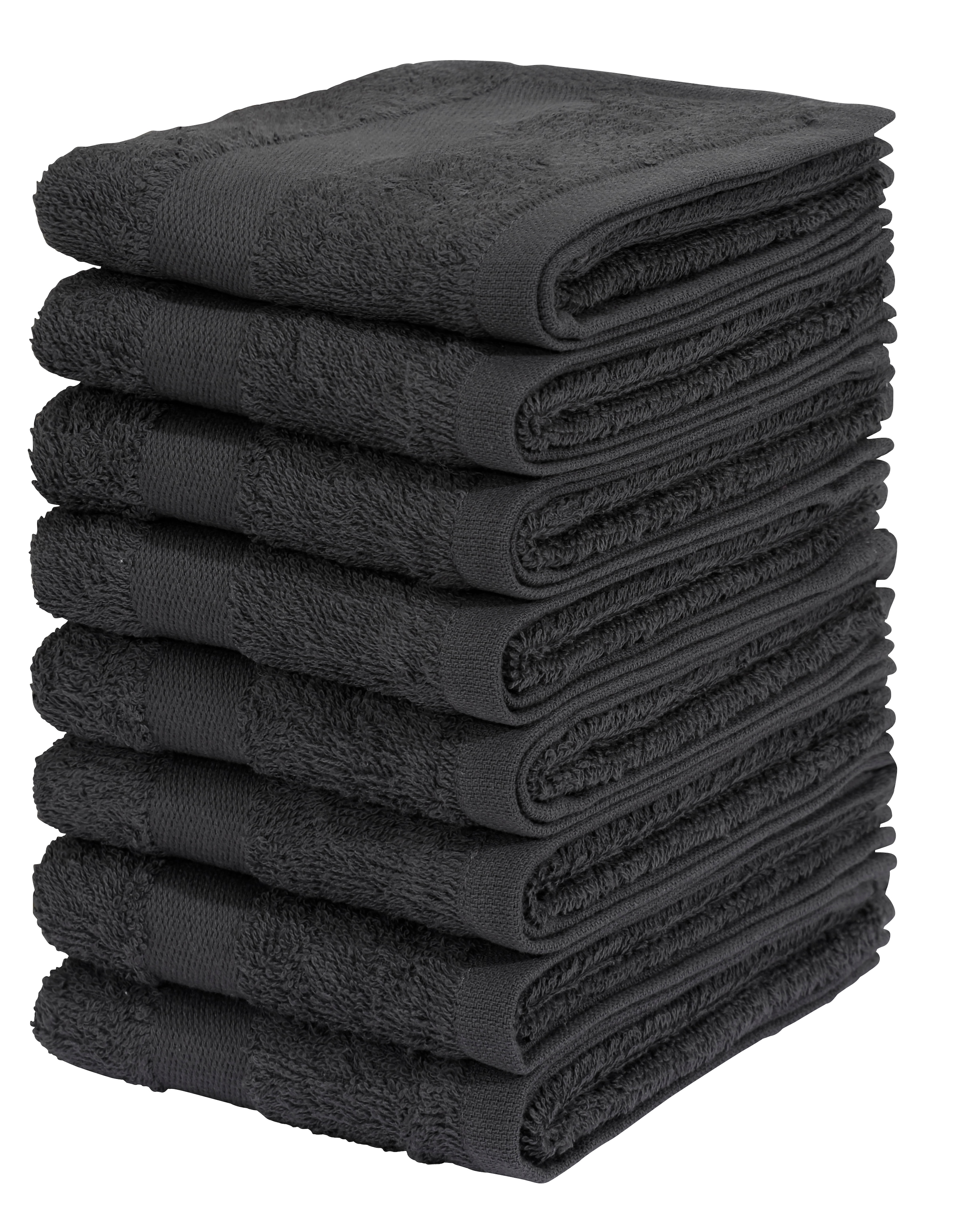 OTTO home Gaestehandtuecher "Vanessa, 8 Gästehandtücher, 30x50cm, in Standard- und Premium-Qualität" Handtücher mit Bordüre, 100% Baumwolle, einfarbig, weich